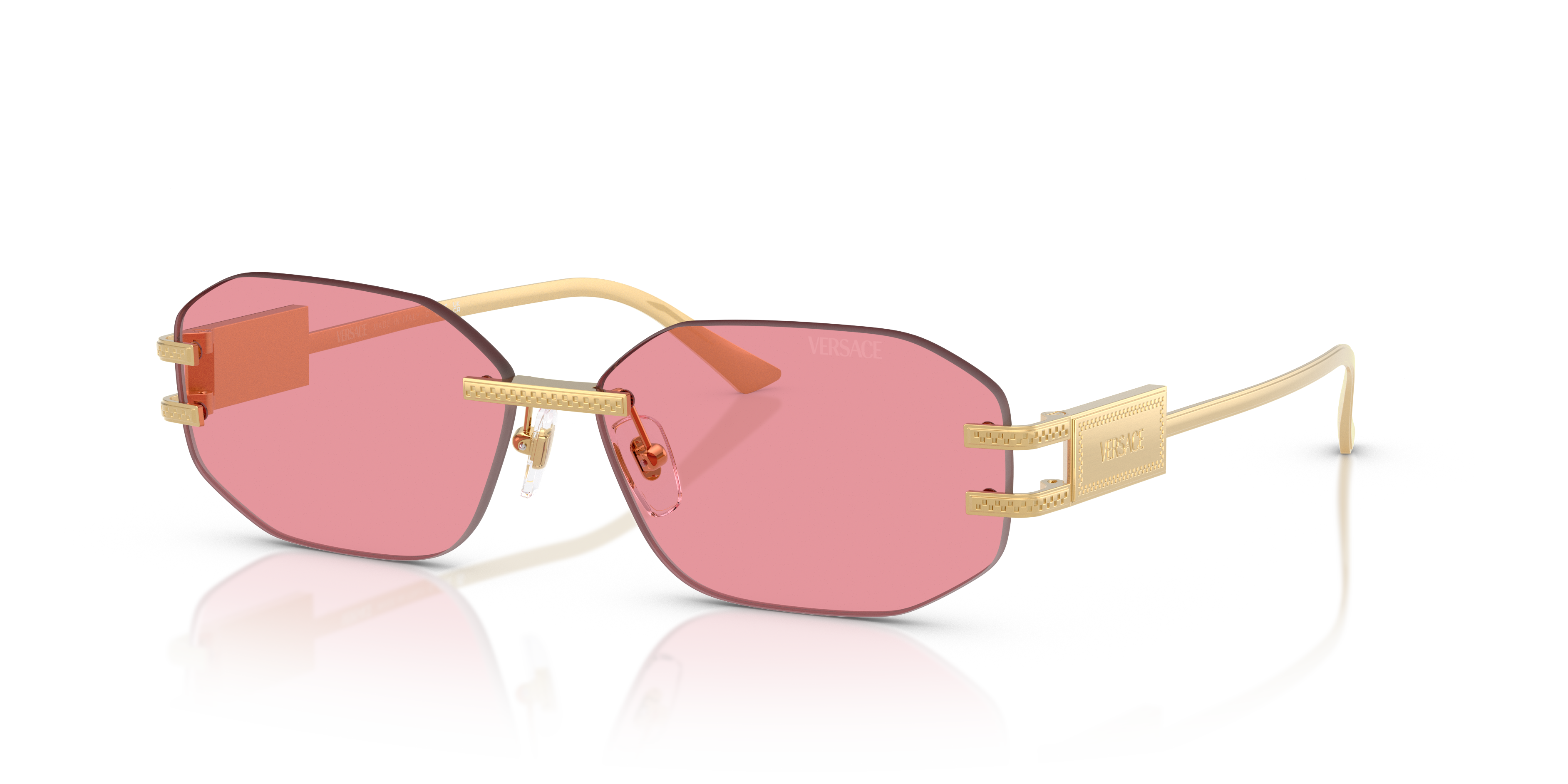 Versace VE2274 M (58 - 13) with Pink lenses and Gold frame