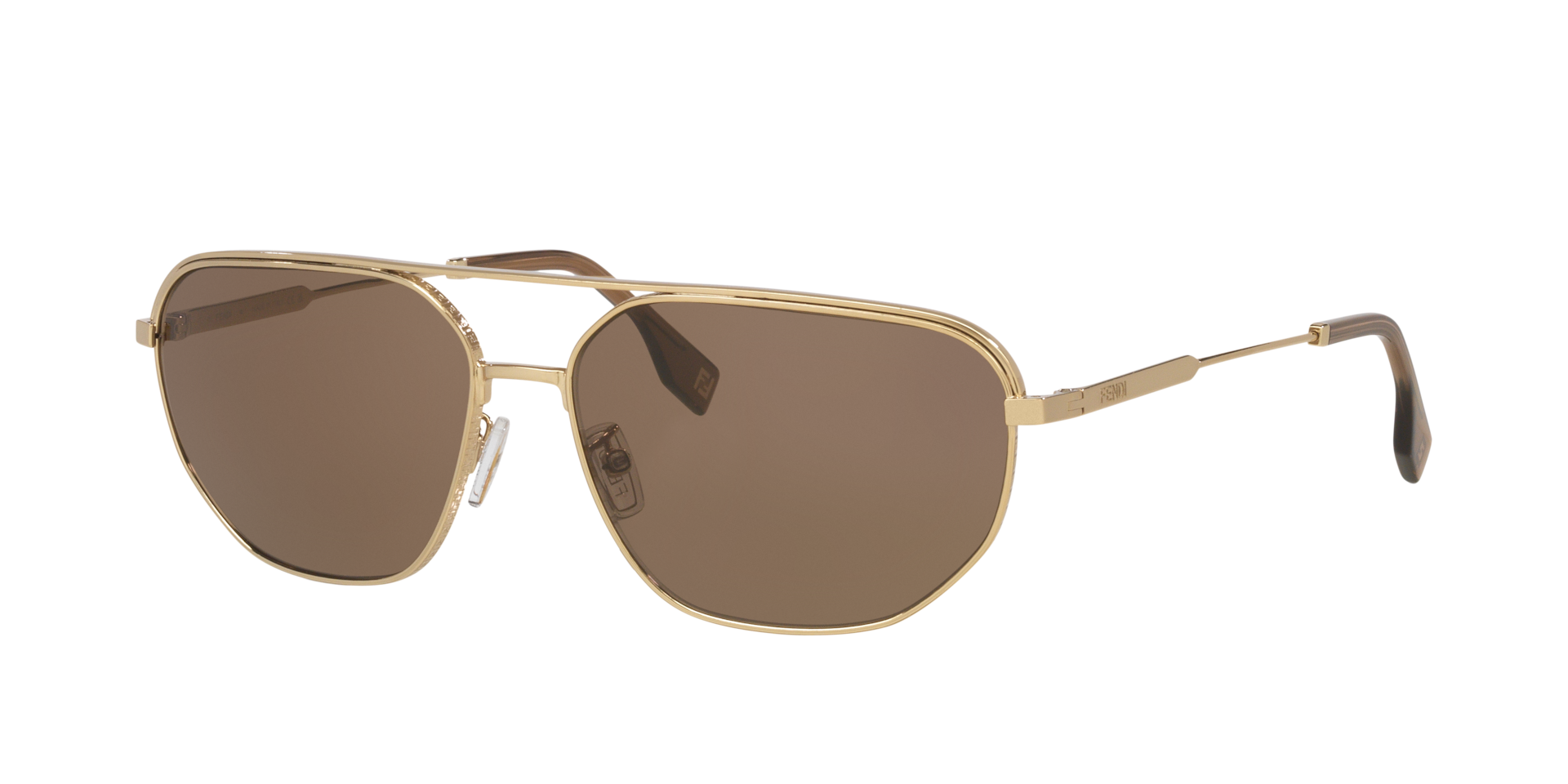 Fendi Homme Sunglass Fendi Travel FE40154U - Couleur du Monture Or Couleur de Lentille Brun 273 €