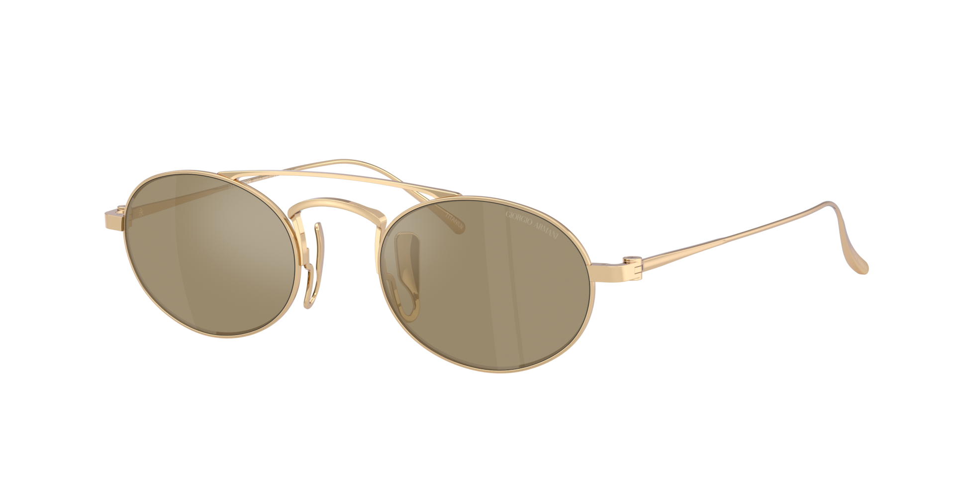 Giorgio Armani Man Sunglass AR6161T -  Frame color: Pale Gold Plated, Lens color: Clear Mirror Real Yellow Gold