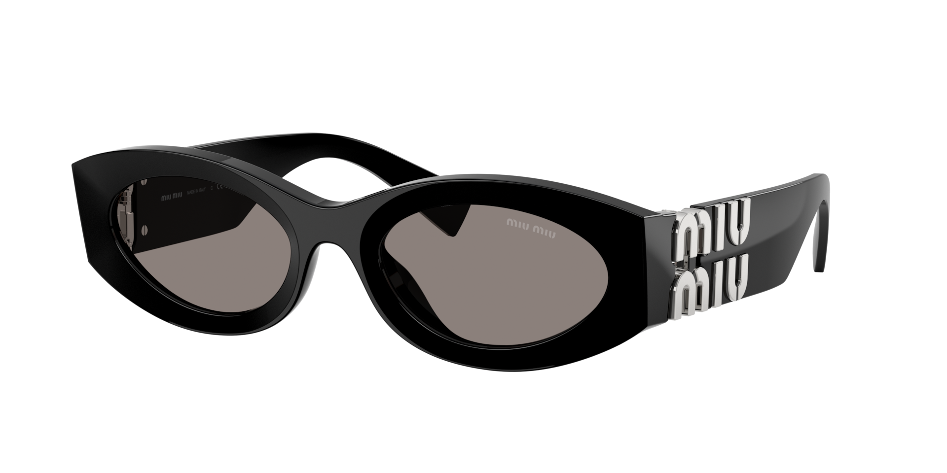 Miu Miu Woman Sunglass 0MU 11WS - Frame color: Black, Lens color: Dark Grey
