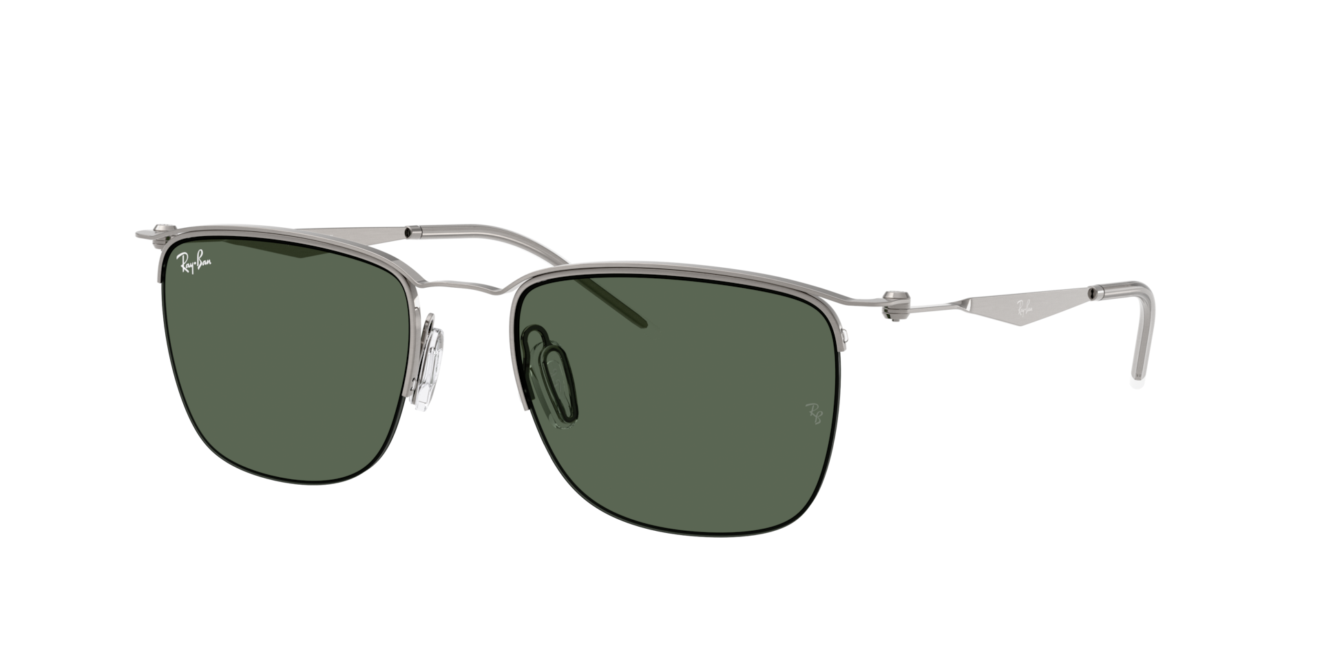 Ray-Ban Unisex Sunglass RB8550 -  Framekleur: Staalgrijs, Lenskleur: Donkergroen