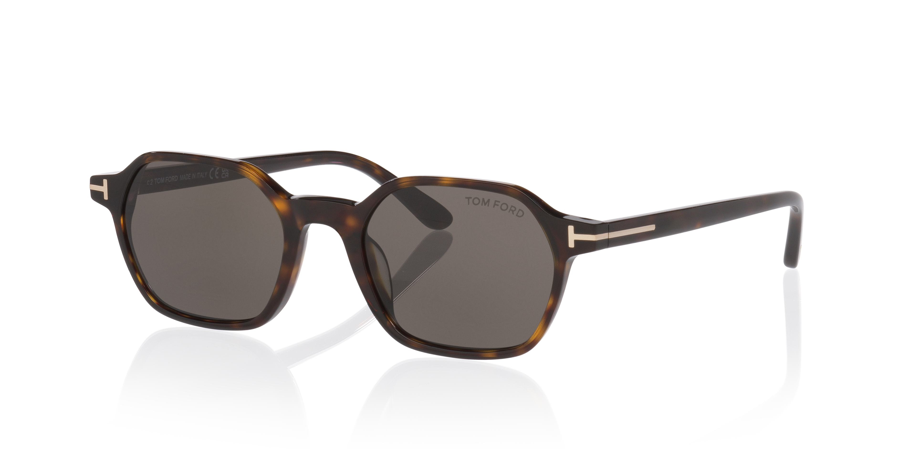 トム Tom Ford Joey-02 XXL (51 - 20) with Grey lenses and Tortoise frame