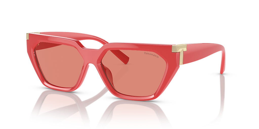 Tiffany & Co. TF4205U S (56 - 14) with Pink lenses and Red frame