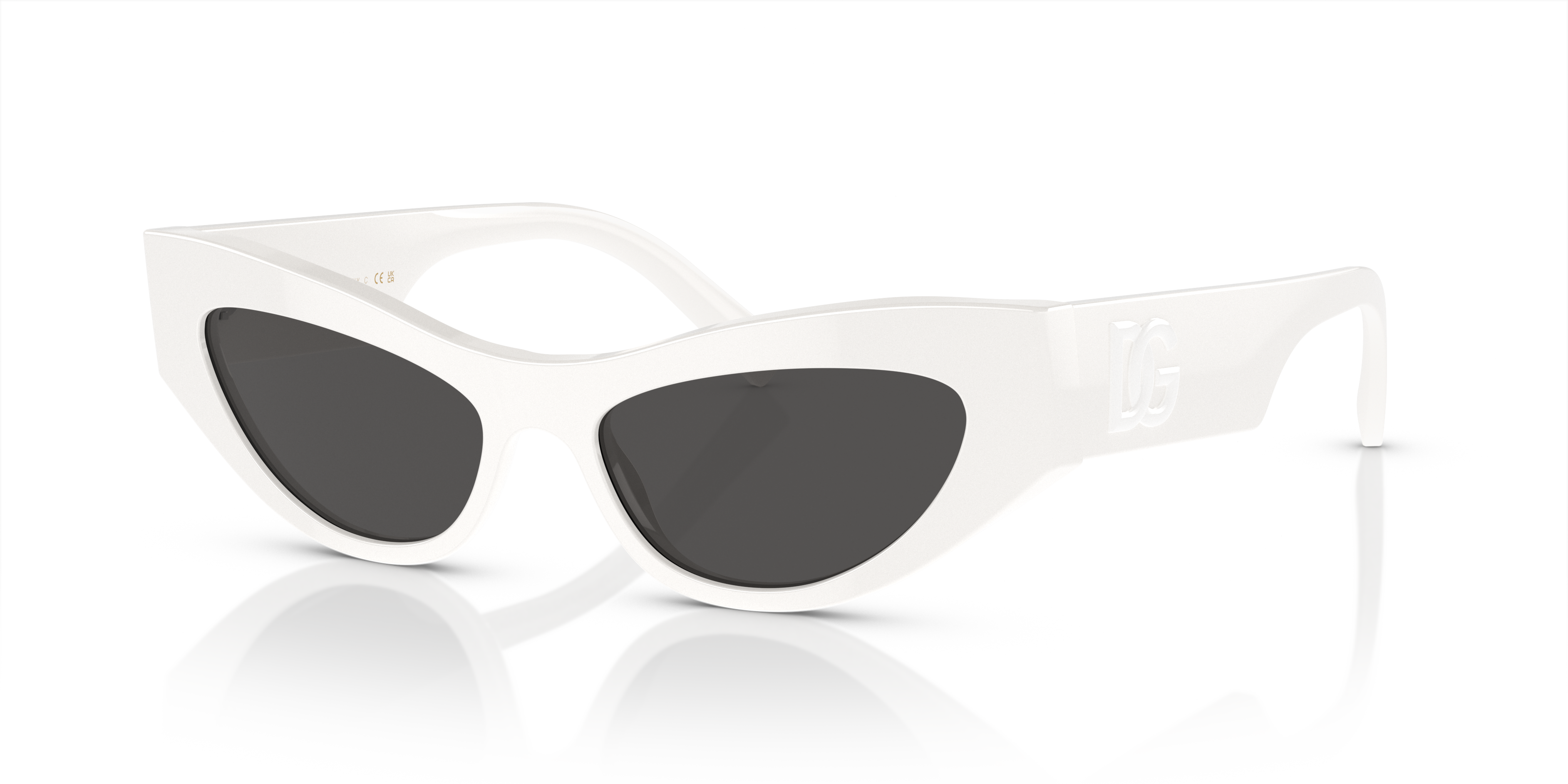 Dolce&Gabbana DG4450 M (52 - 16) with Grey lenses and White frame | Sunglass Hut