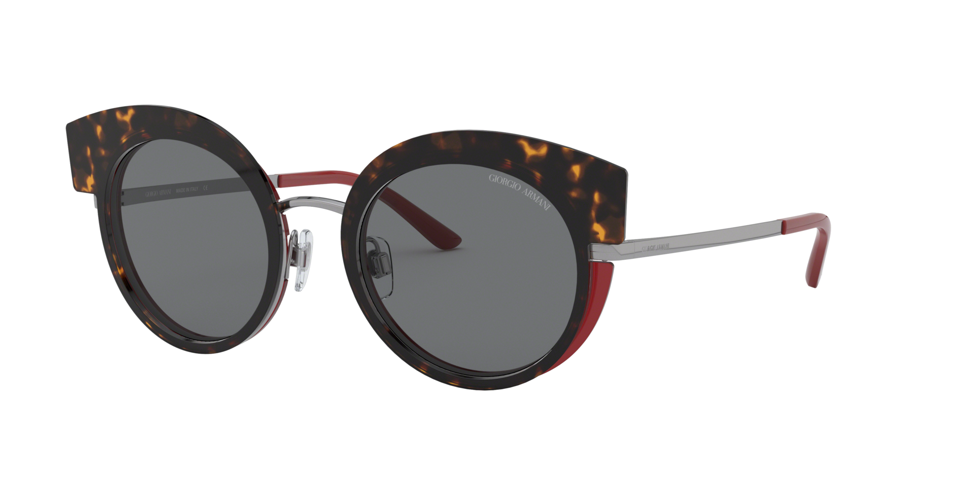 Giorgio Armani Femme Sunglass AR6091 - Couleur du Monture Havana Bordeaux sur Gunmetal Couleur de Lentille Gris 130 €
