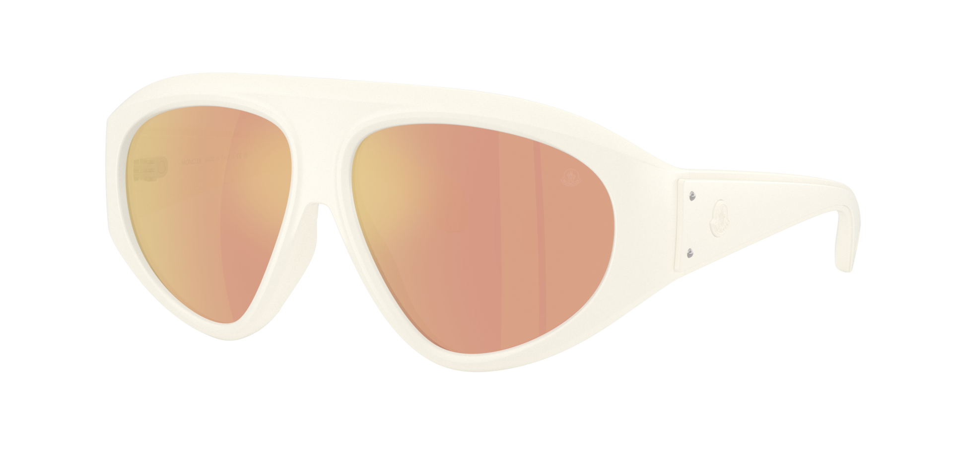 Moncler Unisex White/Brown Me8014u Zyra 50367J Sunglasses Injected Pilot Mirror - Image 2