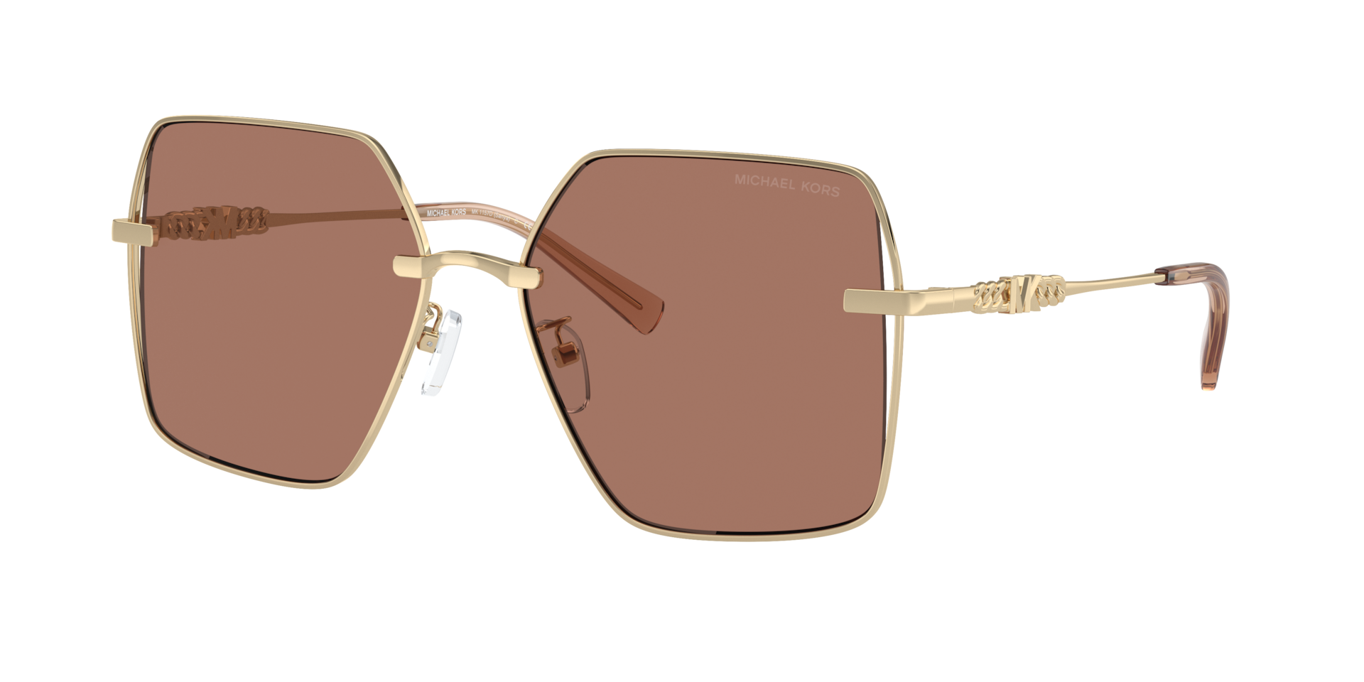 Michael Kors Femme Sunglass Sanya - Couleur du Monture Or clair brillant Couleur de Lentille Marron clair uni 69 €