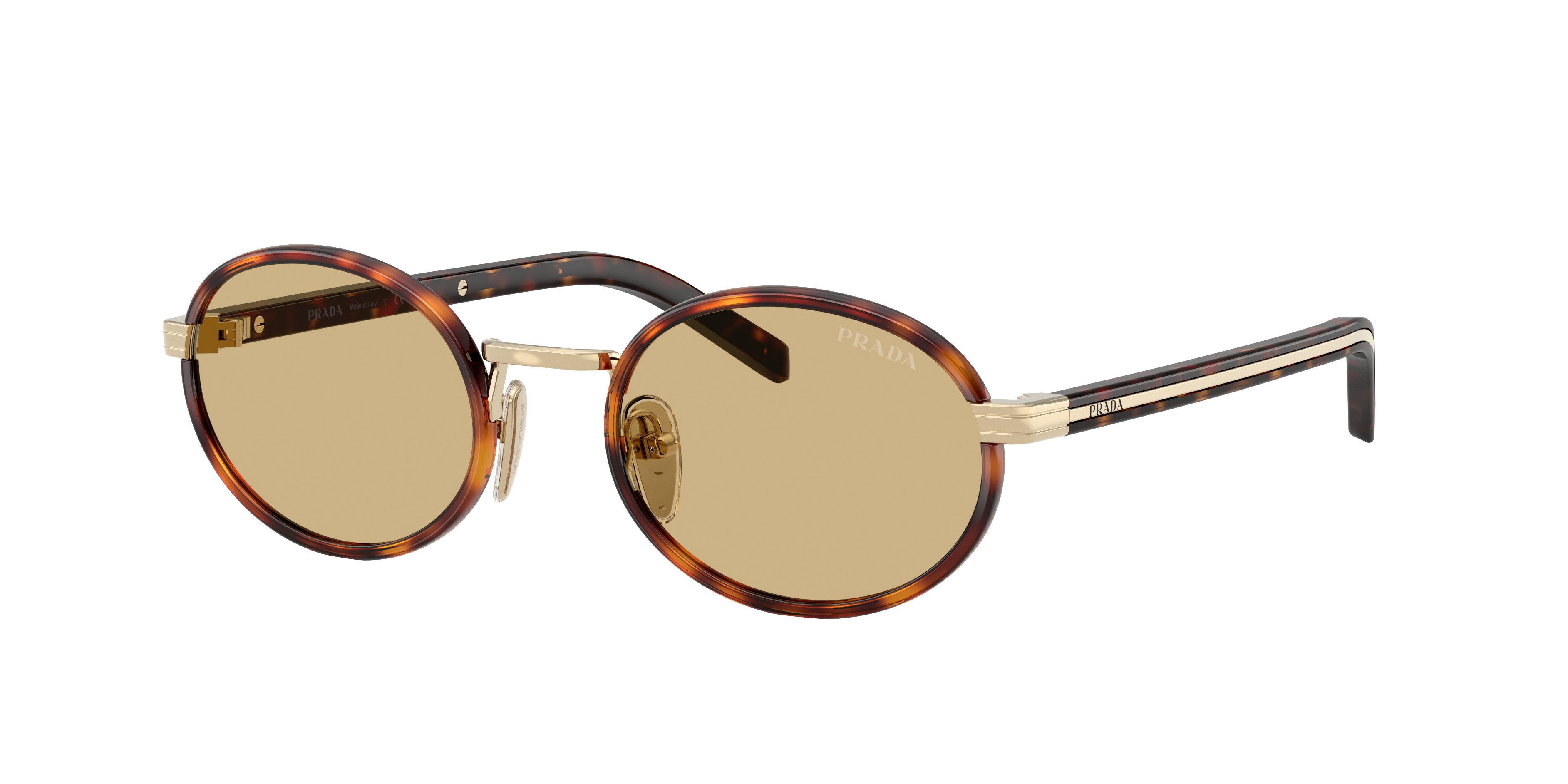Prada PR B56S XS (52 - 20) com Lentes Amarelo e Armação Tartaruga