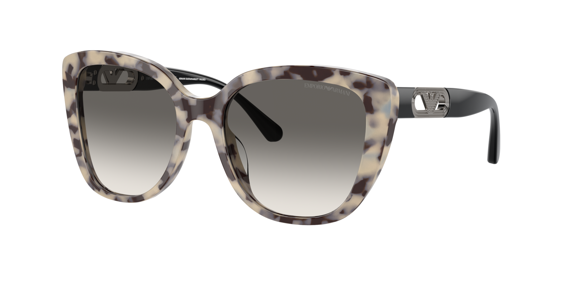 Emporio Armani Woman Sunglass EA4214U -  Frame color: Shiny Havana Cream, Lens color: Gradient Grey