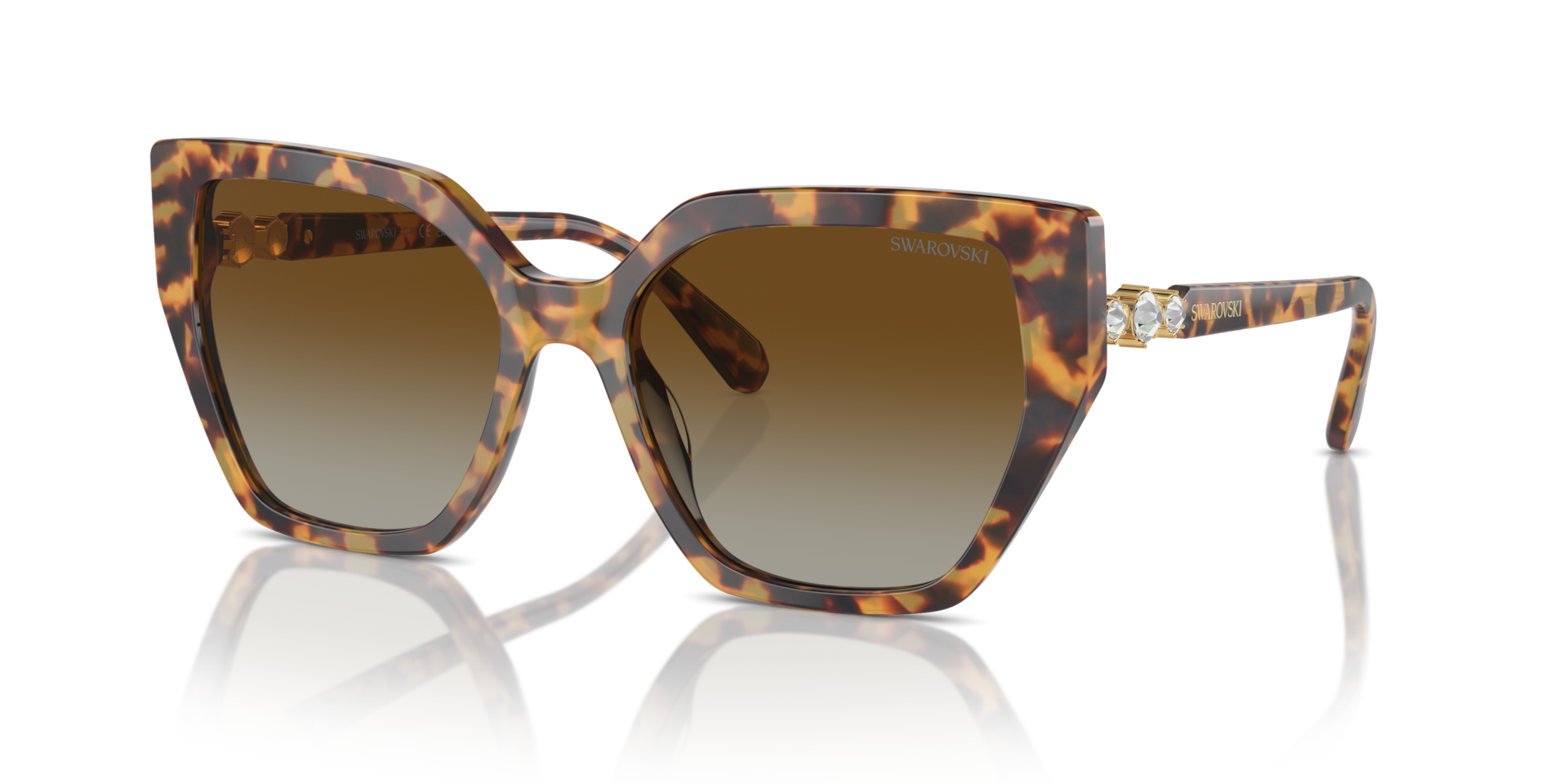 Swarovski SK6016 M (56 - 18) with Brown lenses and Tortoise frame