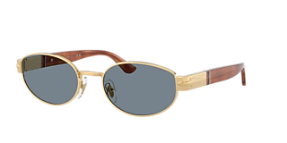 Persol PO3264S L (50 - 22) with Blue lenses and Brown frame