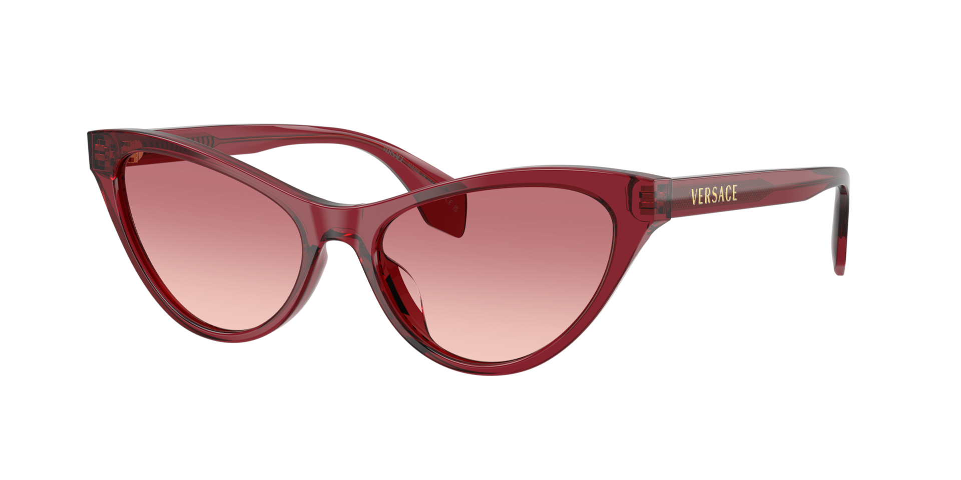 Versace Pink Woman Ve4522u 388/20 Sunglasses Acetate Red Cat Eye Normal Nuanced - Image 2