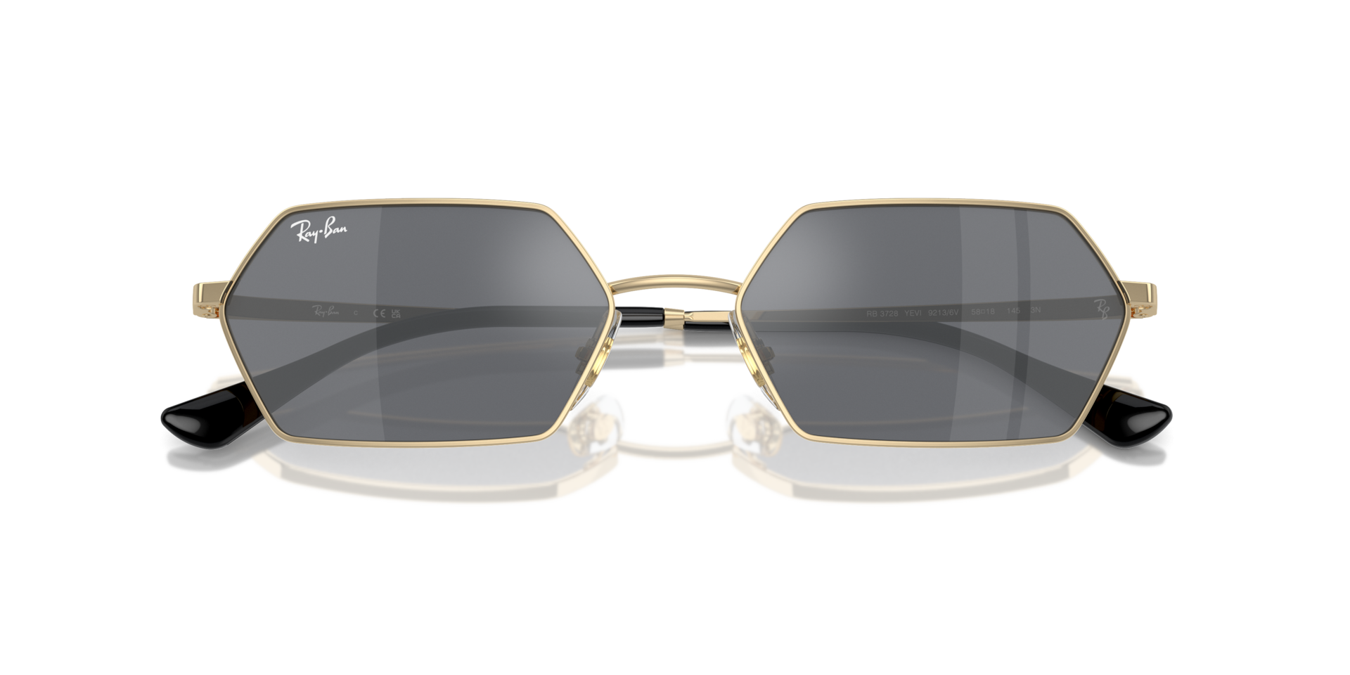 yyy　rays Ray-Ban Yevi Bio-Based XL (58 - 18) with Grey lenses and Gold