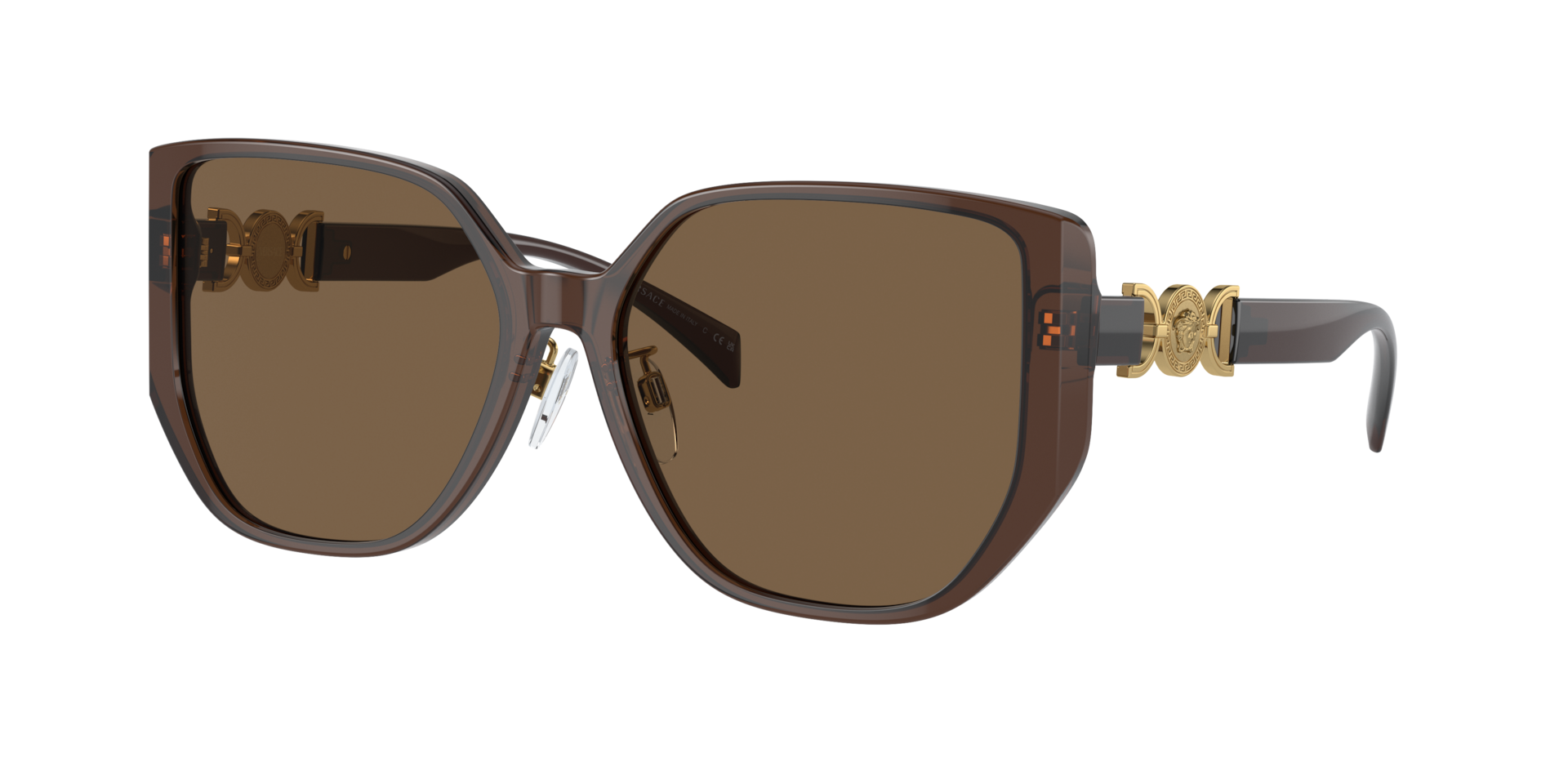 Versace Woman Sunglass VE4449D -  Frame color: Transparent Brown, Lens color: Dark Brown