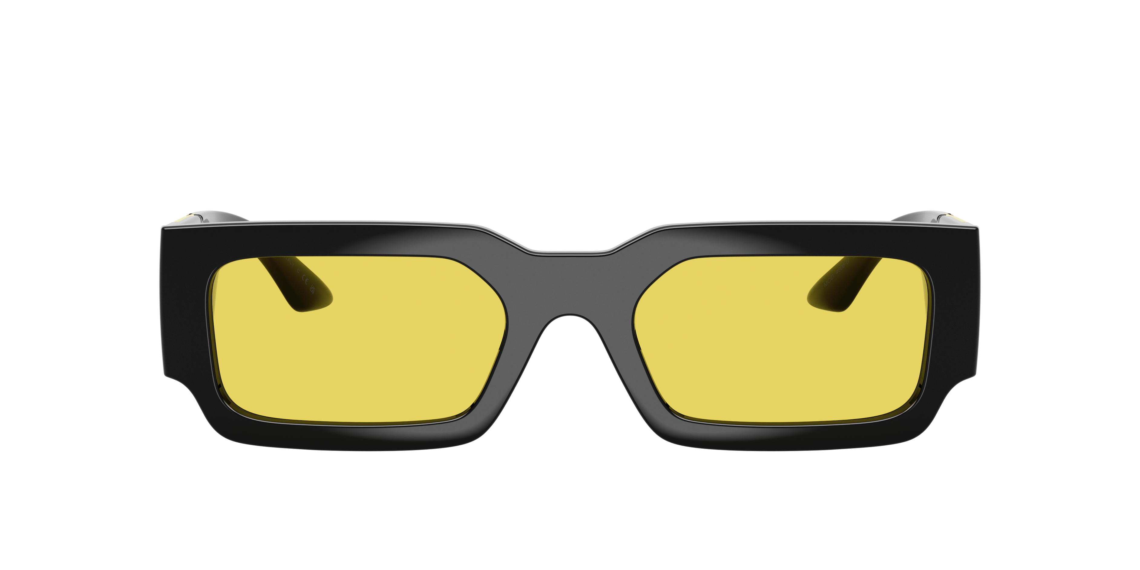 Versace VE4506U L (54 - 21) com Lentes Amarelo e Armação Preto