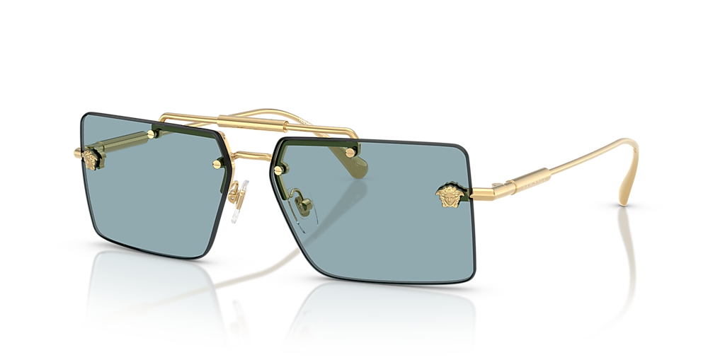 Versace VE2245 L (60 - 13) with Blue lenses and Gold frame