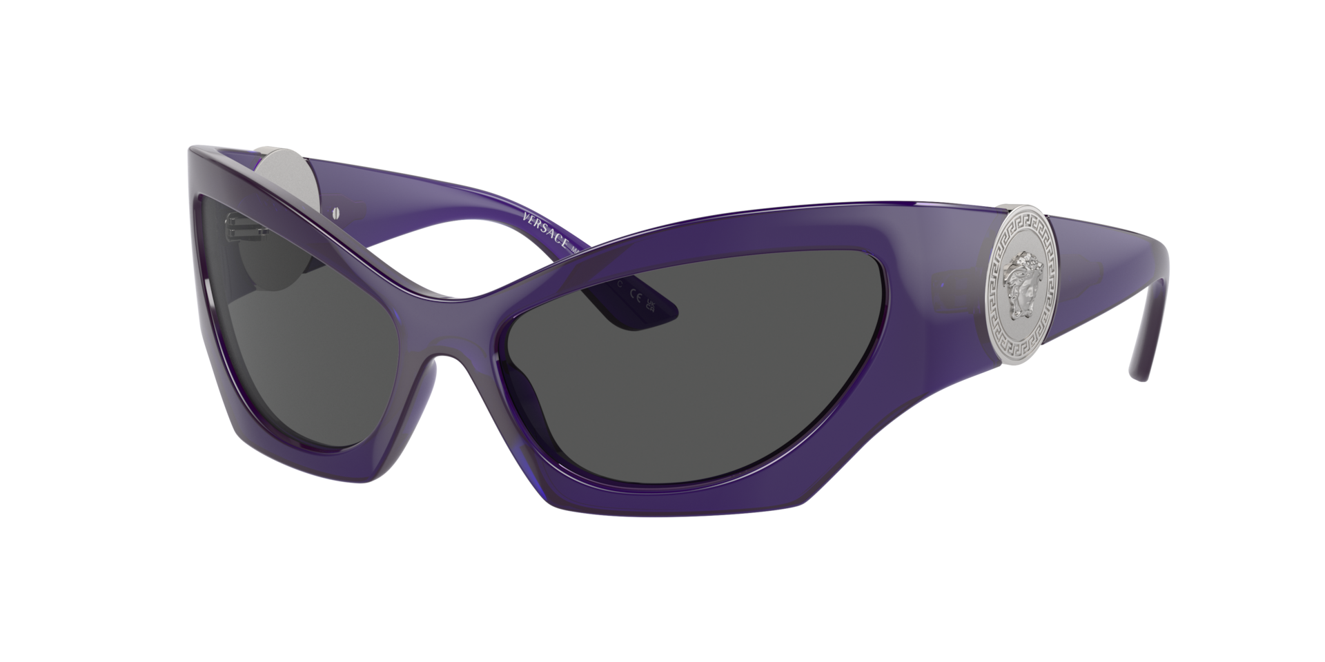 Versace Woman Sunglass VE4450 -  Frame color: Transparent Violet, Lens color: Dark Grey