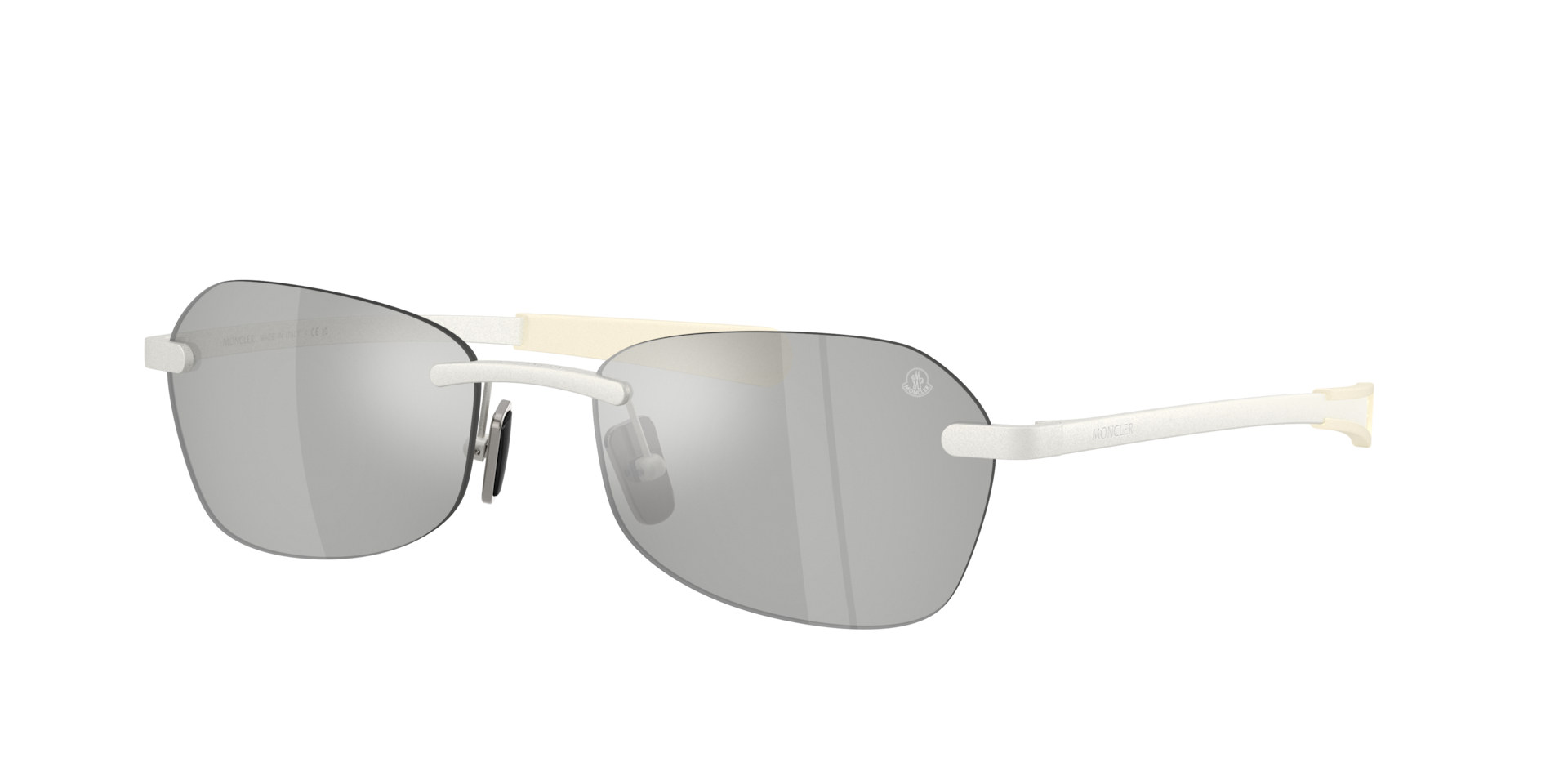 Moncler Unisex Grey Me4017 Orris 10047I Sunglasses Metal Silver Geometric Mirror - Image 2