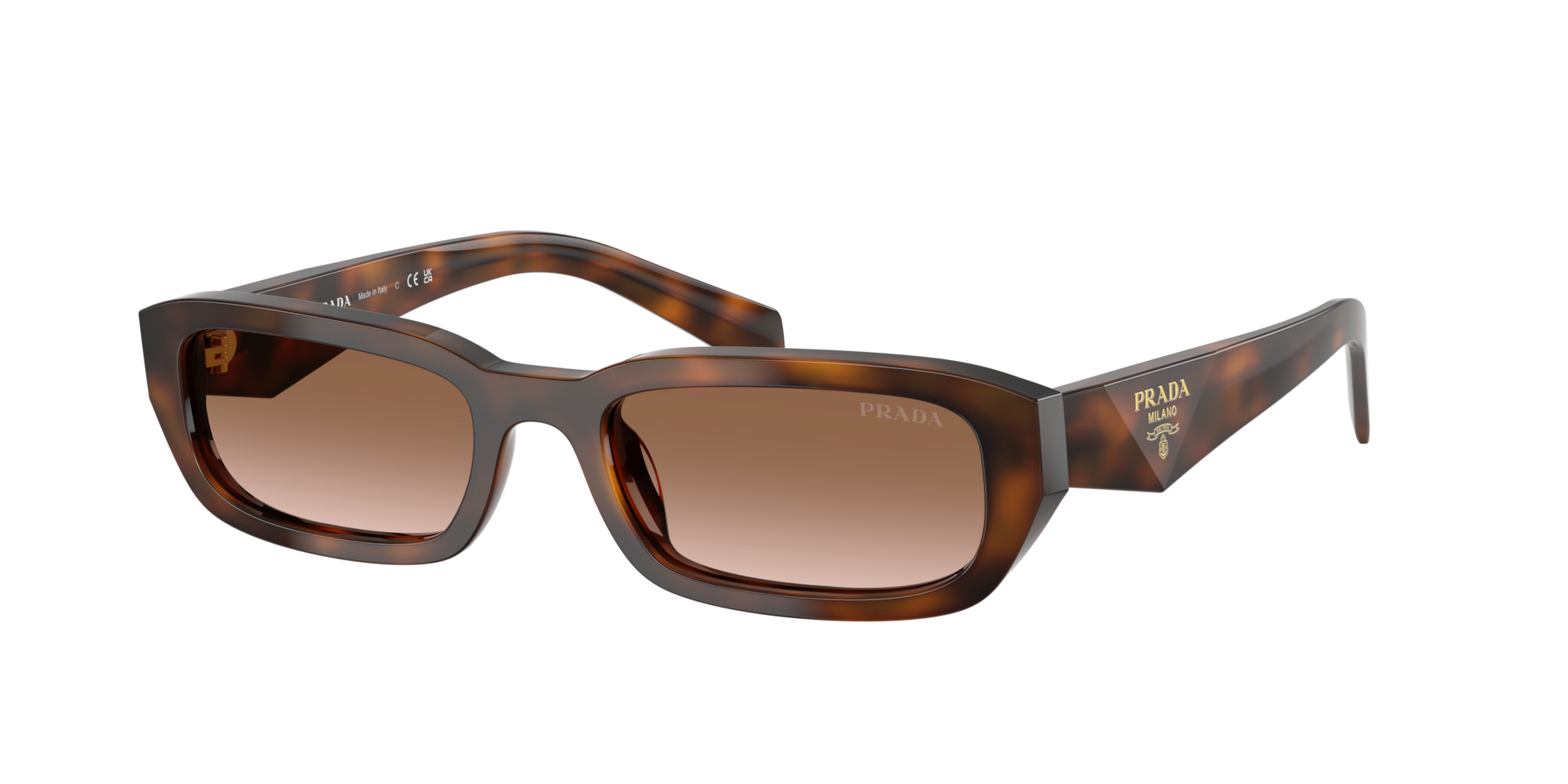 Prada Vrouwelijk Sunglass PR B06S - Framekleur: Juniper schildpad, Lenskleur: Bruin Gradiënt