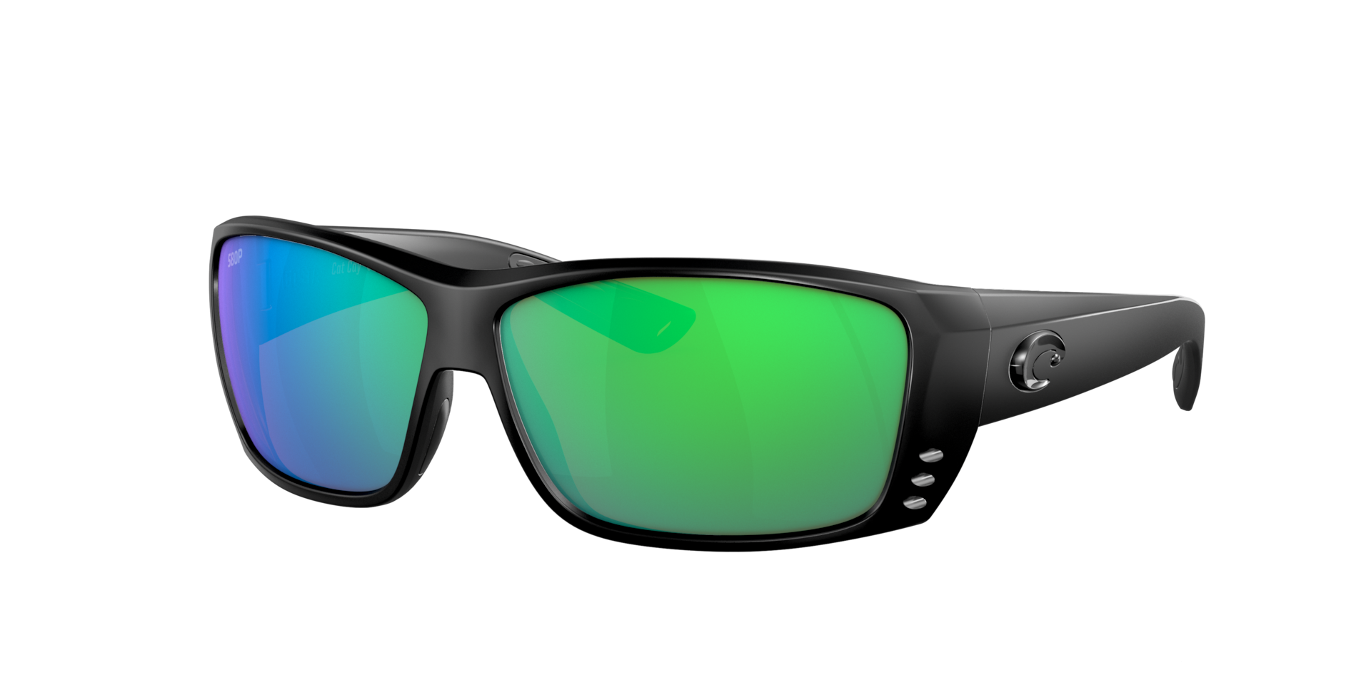 Costa Homme Sunglass Cat Cay - Couleur du Monture Noir Couleur de Lentille Effet miroir Vert 130 €