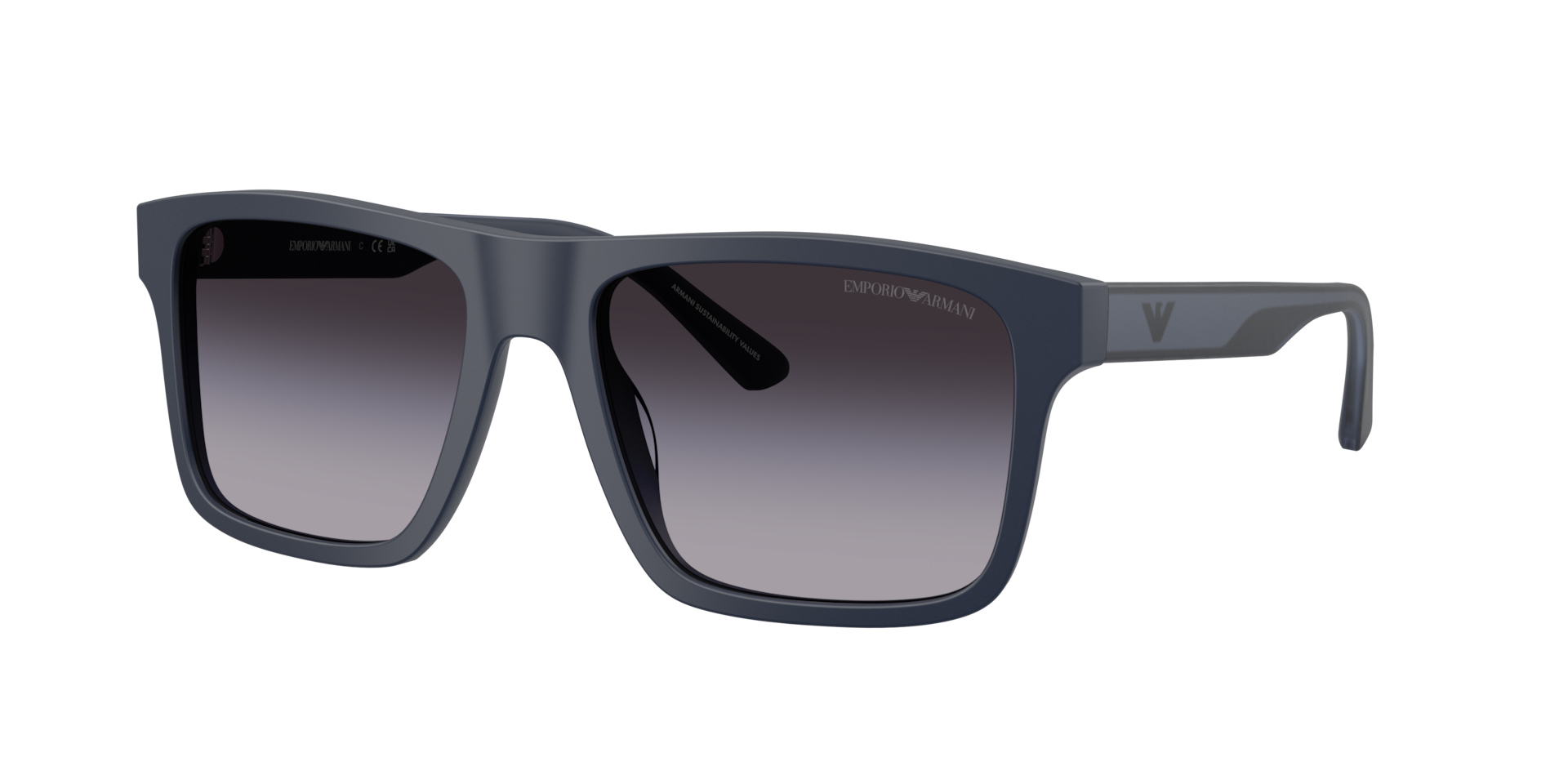 Emporio Armani , Matte Blue Sunglasses Grey Gradient lenses, EA4232 62568G, Mojo Glasses - Image 4