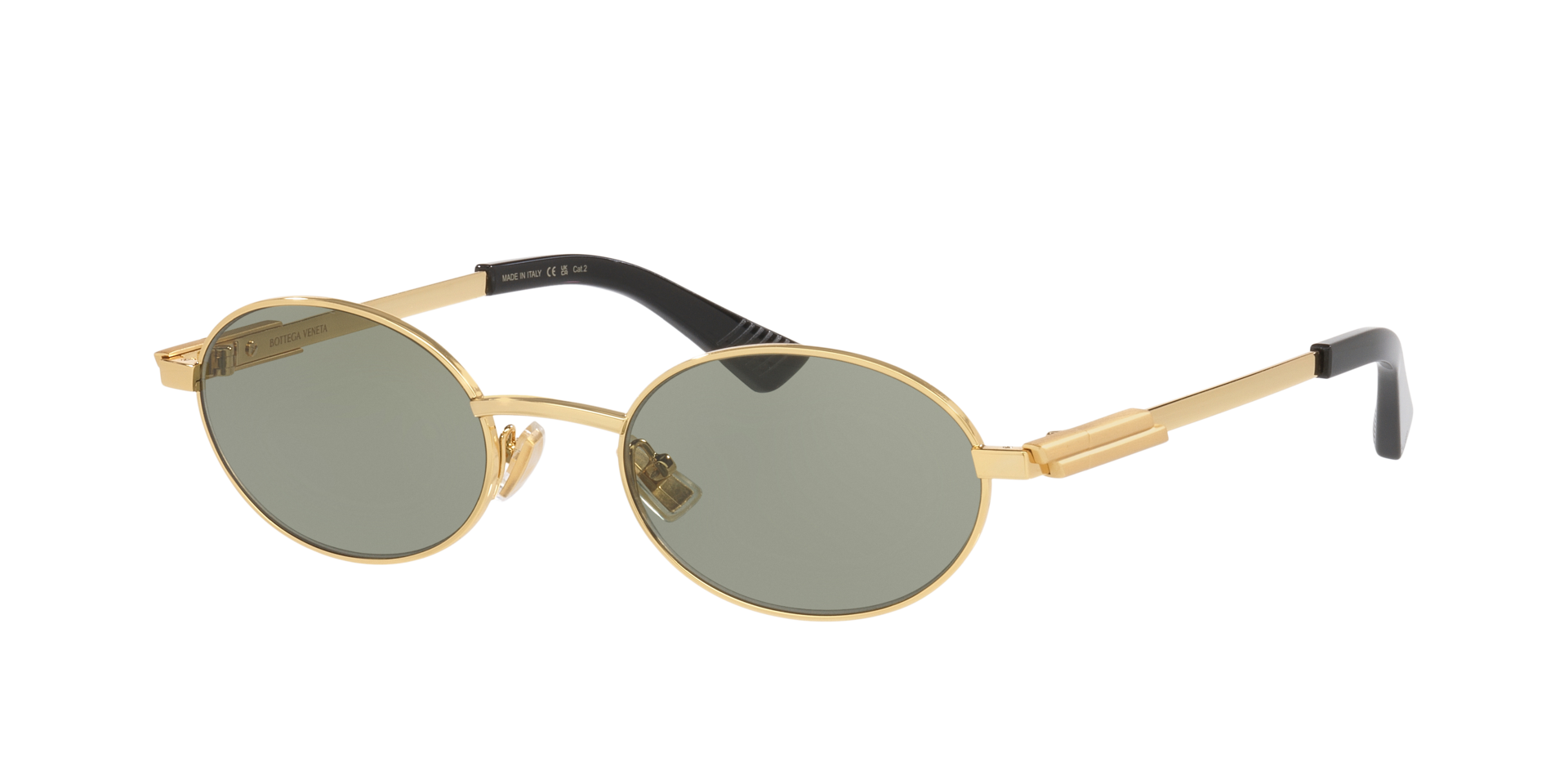 Bottega Veneta Unisex Sunglass Bv1470S - Couleur du Monture Or Couleur de Lentille Vert 390 €