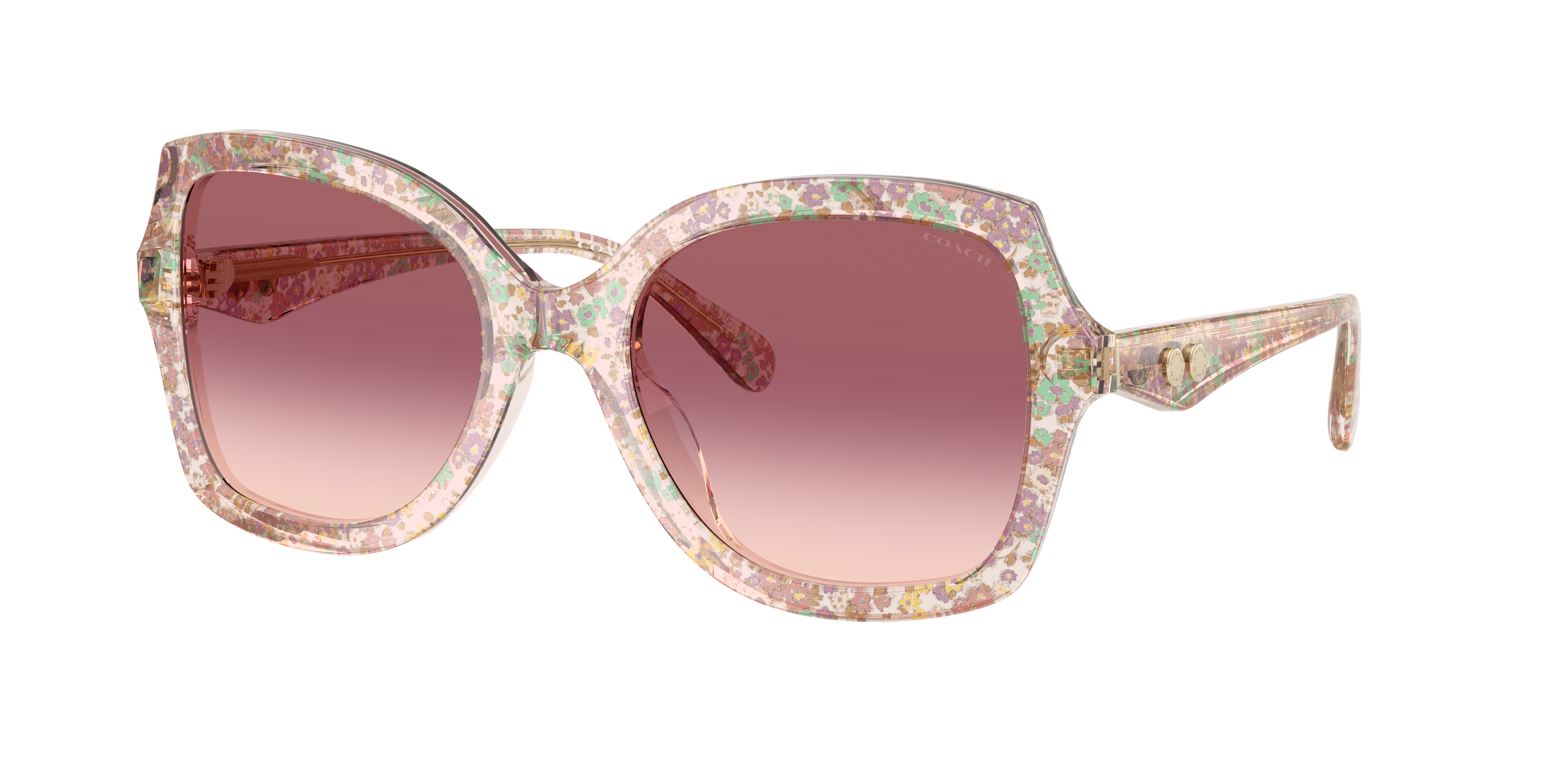 Coach Woman Sunglass CW225 -  Frame color: Transparent Floral Field, Lens color: Purple Pink Gradient