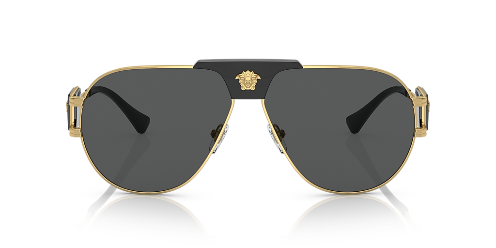 Versace VE2252 XXL (63 - 12) com Lentes Cinza e Armação Ouro