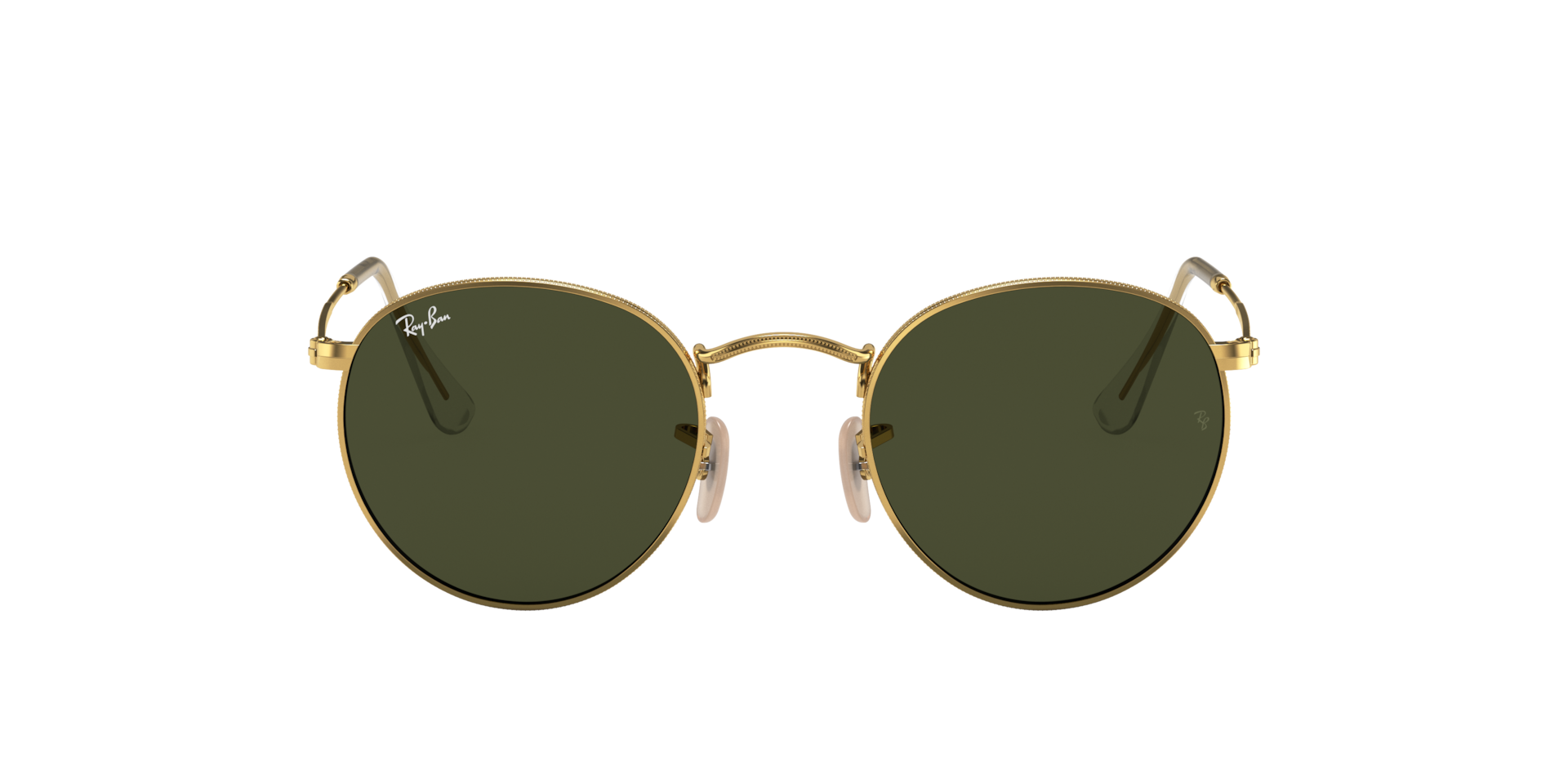 Ray-Ban Round Metal S (50 - 21) with Green lenses and Gold frame