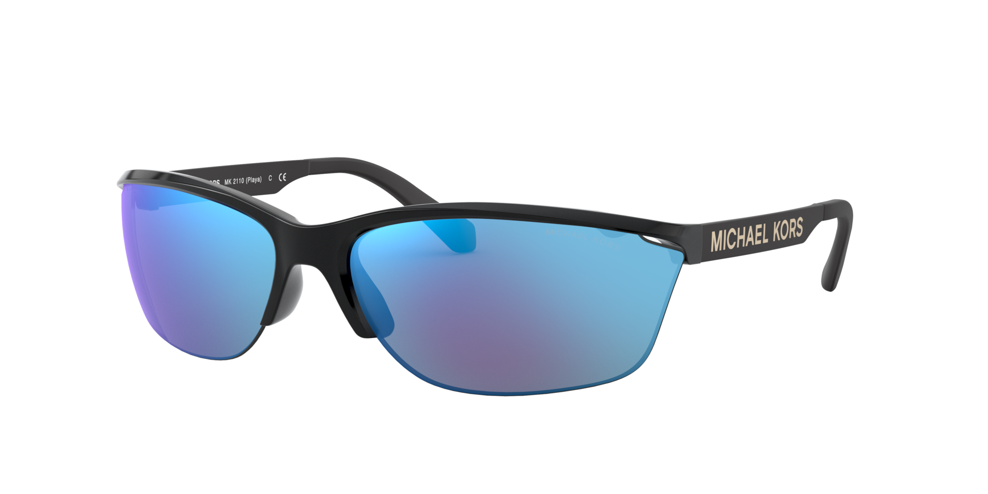 Michael Kors Femme Sunglass MK2110 Playa - Couleur du Monture Noir Couleur de Lentille Saphir Bleu Effet miroir 80 €