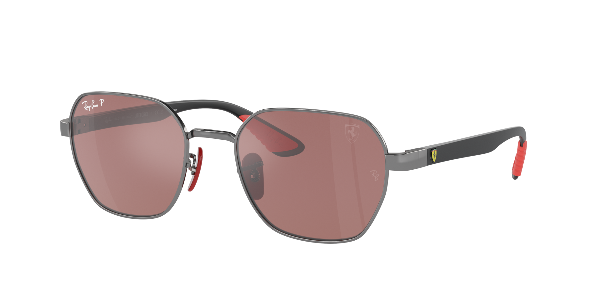 Ray-Ban Unisex Sunglass RB3794M Scuderia Ferrari Collection Polarized+ Lenses -  Frame color: Gunmetal, Lens color: Purple & Silver Polarized