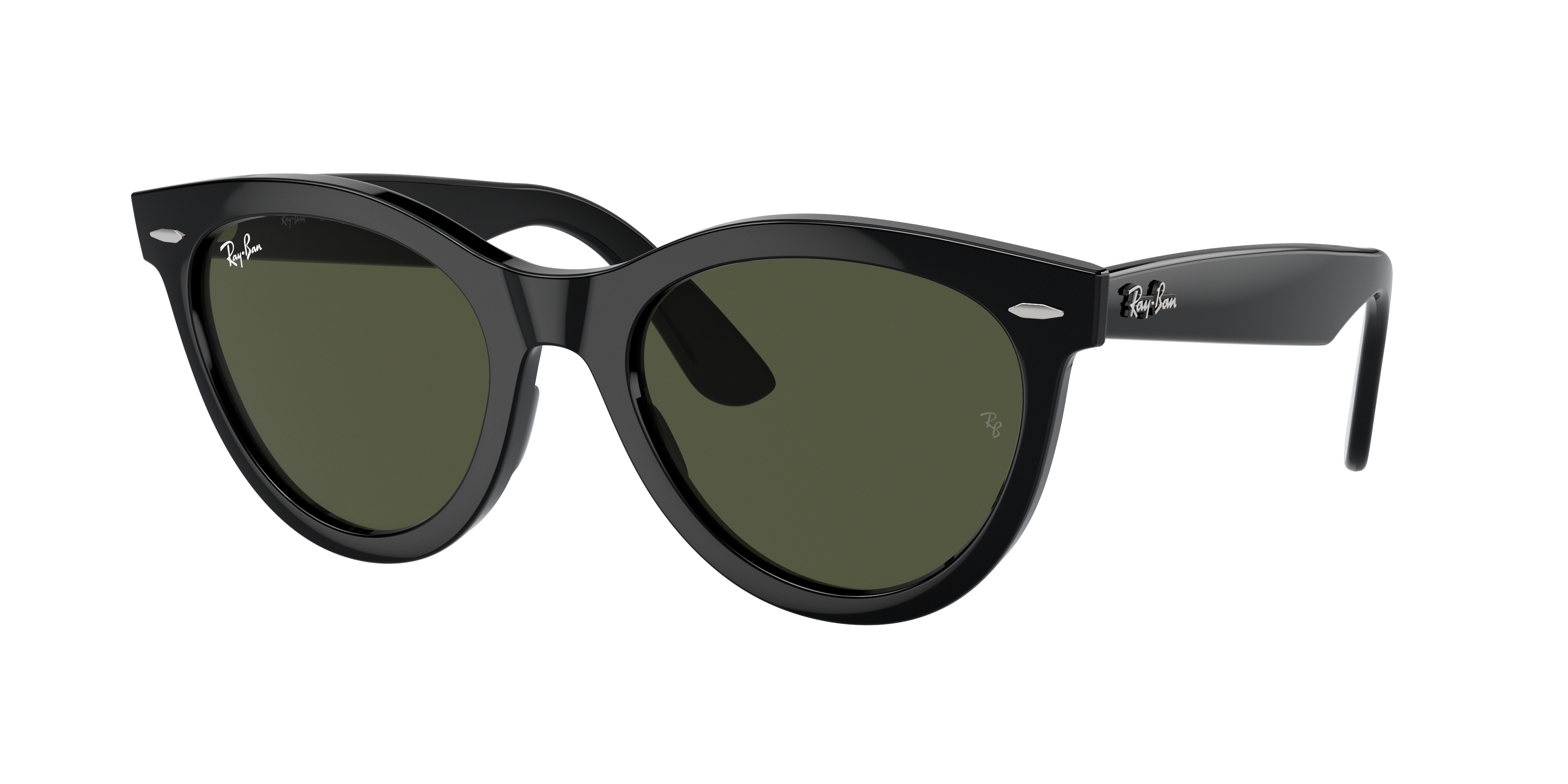 Ray-Ban Wayfarer Way L (51 - 21) with Green lenses and Black frame