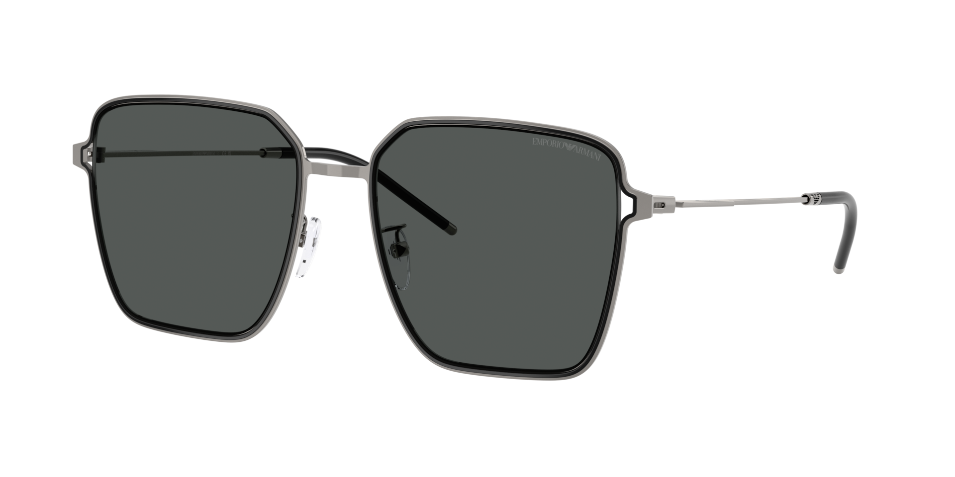 Emporio Armani Women's Grey Woman Ea2159d 301487 Sunglasses Metal Black Squared Normal - Image 3