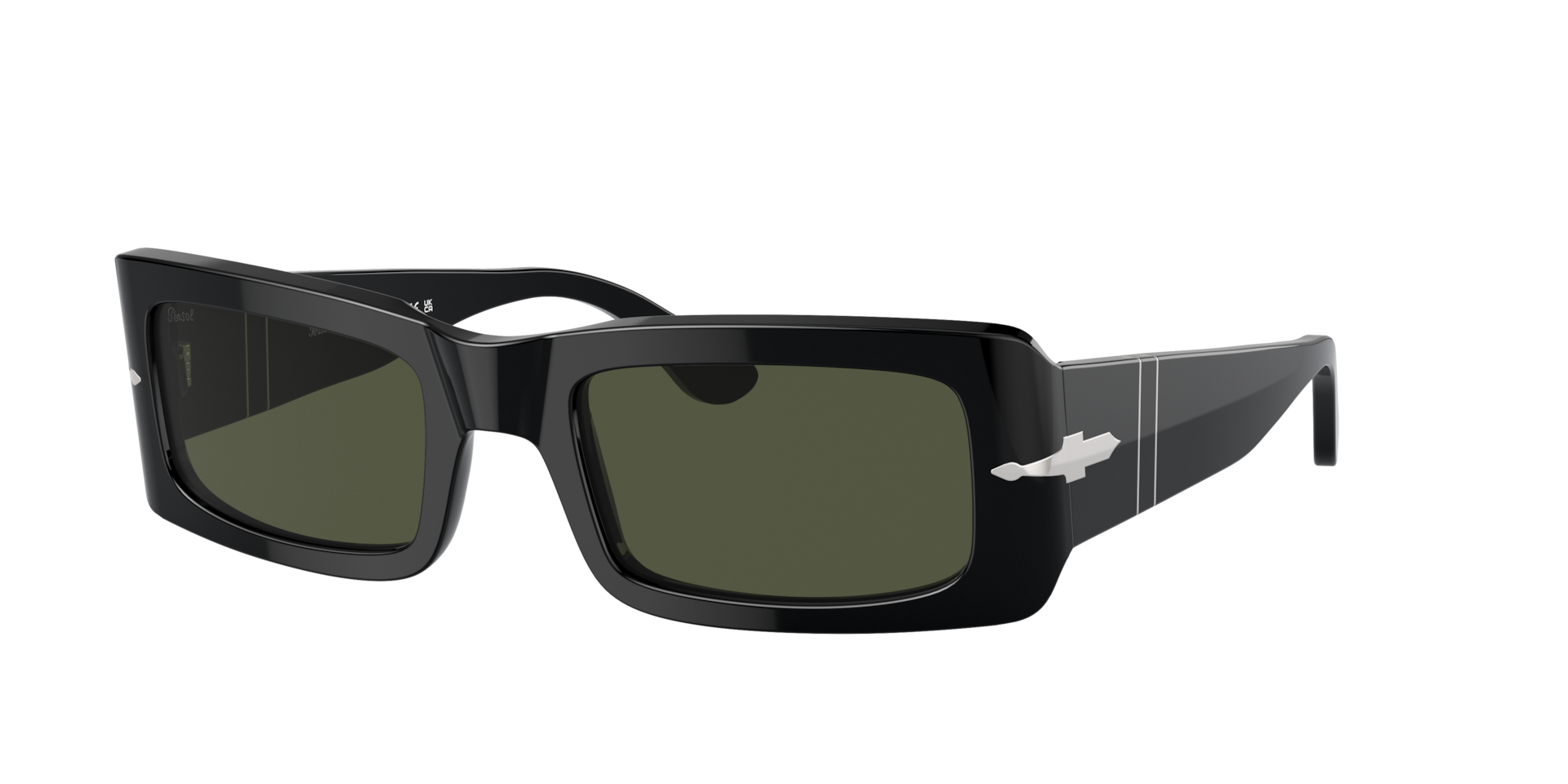 Persol Unisex Sunglass PO3332S Francis -  Frame color: Black, Lens color: Green