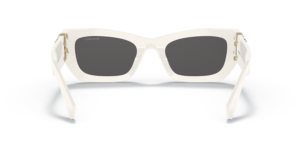 miu miu　白タグクロップドボトム　38size ak213 Miu Miu Runway XL (53 - 22) com Lentes Cinza e Armação Branco