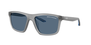 Visit Sunglasses Armani Exchange AX4149SU L (56-18) with Blue lenses and Grey frame Visit Sunglasses Armani Exchange AX4149SU L (56-18) with Blue lenses and Grey frame