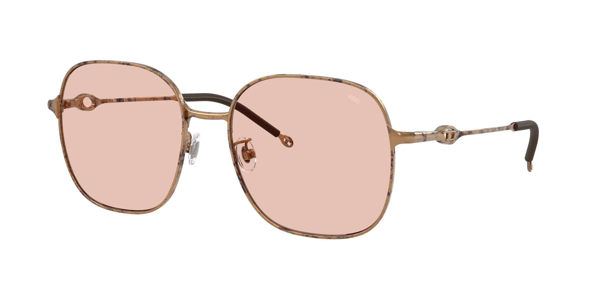 Diesel Woman Sunglass DL1010D -  Frame color: Paper Transparent Bronze, Lens color: Pale Rose