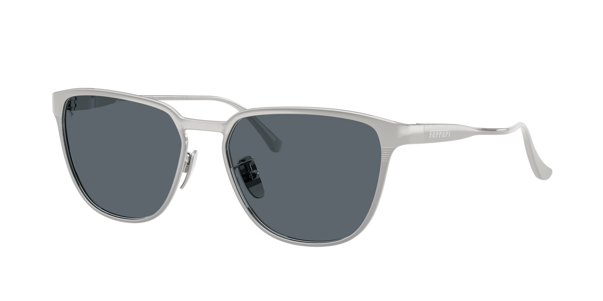 Ferrari Unisex Sunglass FH1032D -  Frame color: Silver Matte, Lens color: Blue Crystal