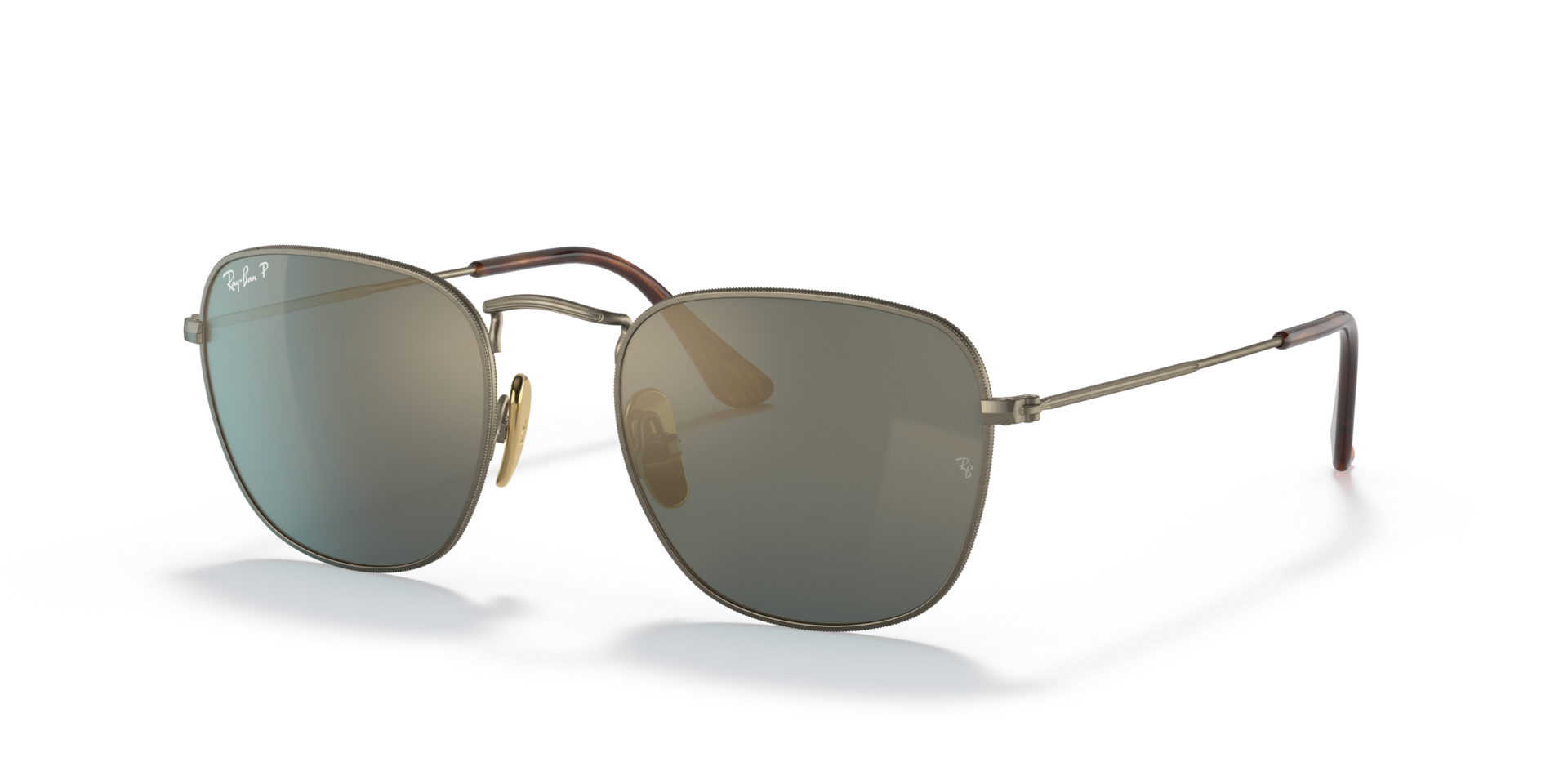 Ray-Ban Frank Titanium S (51 - 20) with Blue lenses and Gold frame