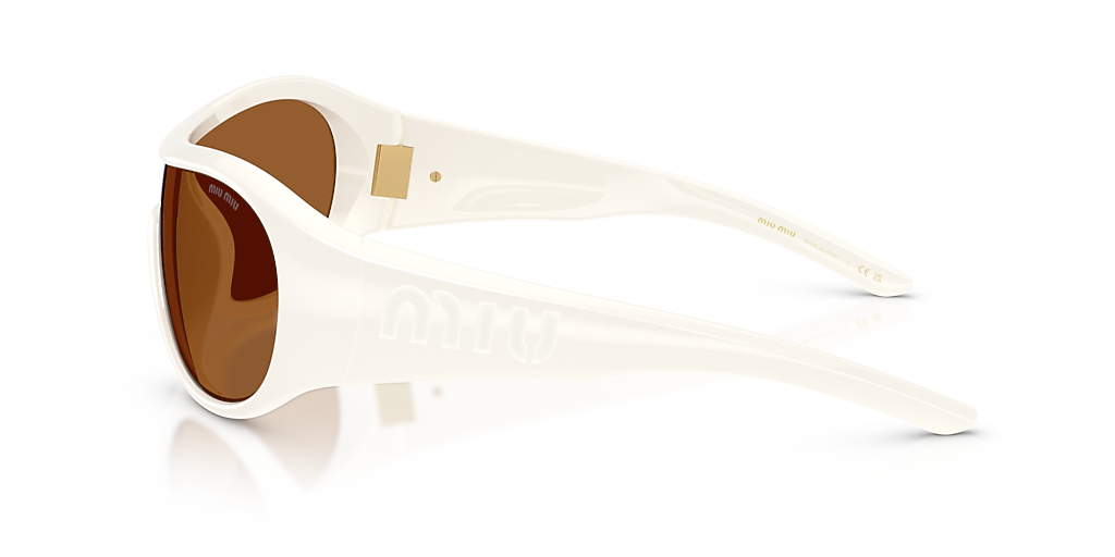 Miu Miu White Frame Sunglasses with Brown Lenses Miu Miu MU B14SU L (0 - 133) with Brown lenses and White  main image 3