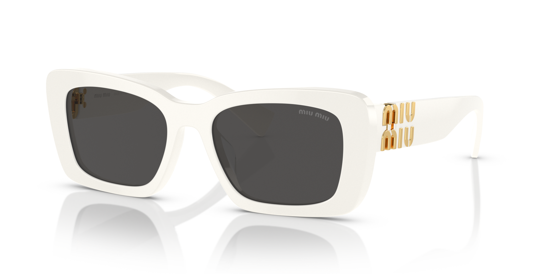 Miu Miu MU 07YS L (53 - 18) with Grey lenses and White frame