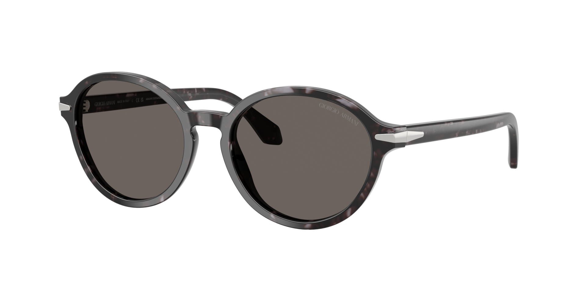 Giorgio Armani Grey Ar8237 6236B1 Woman Sunglasses Acetate Turtle Round Normal - Image 2