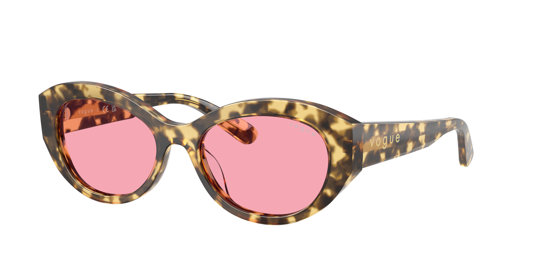 Vogue Eyewear Pink Vo5659su 324184 Woman Sunglasses Acetate Turtle Geometric Normal - Image 2
