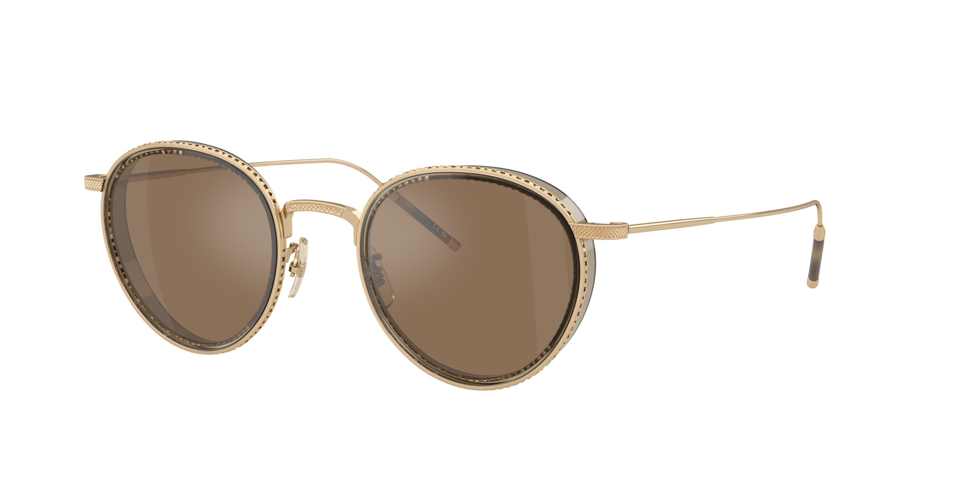Oliver Peoples Unisex Sunglass TK-8 Sun Gold Plated -  Frame color: 18k Gold Plated, Lens color: Cognac Mirror
