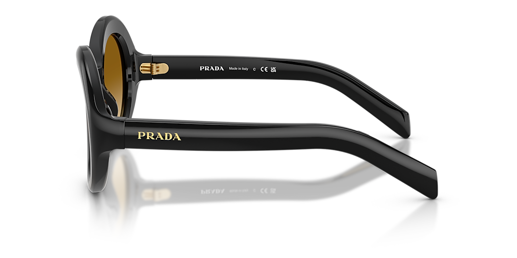 新品！！⭐︎PRADA ブラックナイロンシュシュ⭐︎ブラック色金具ゴールド色⭐︎ Prada PR D08SU M (53 - 21) with Yellow lenses and Black frame