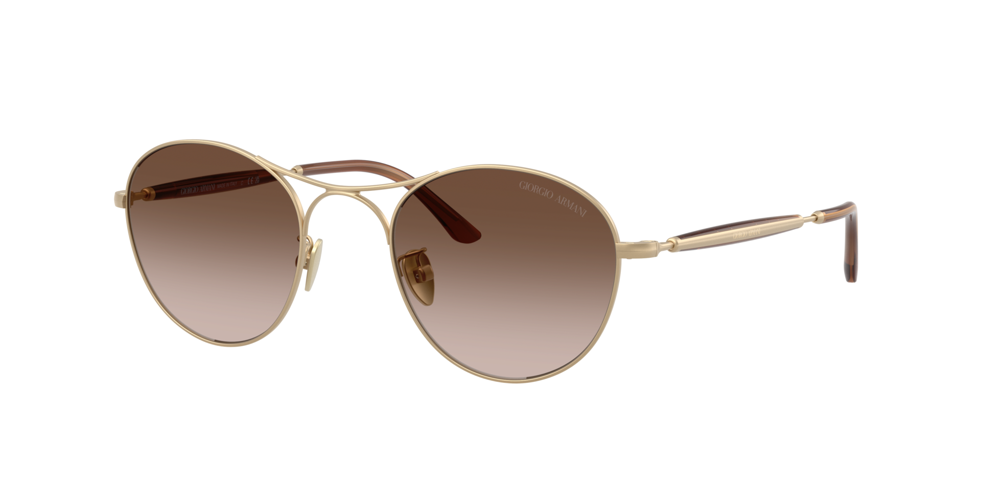 Giorgio Armani Man Sunglass AR6177 -  Frame color: Matte Pale Gold, Lens color: Gradient Brown