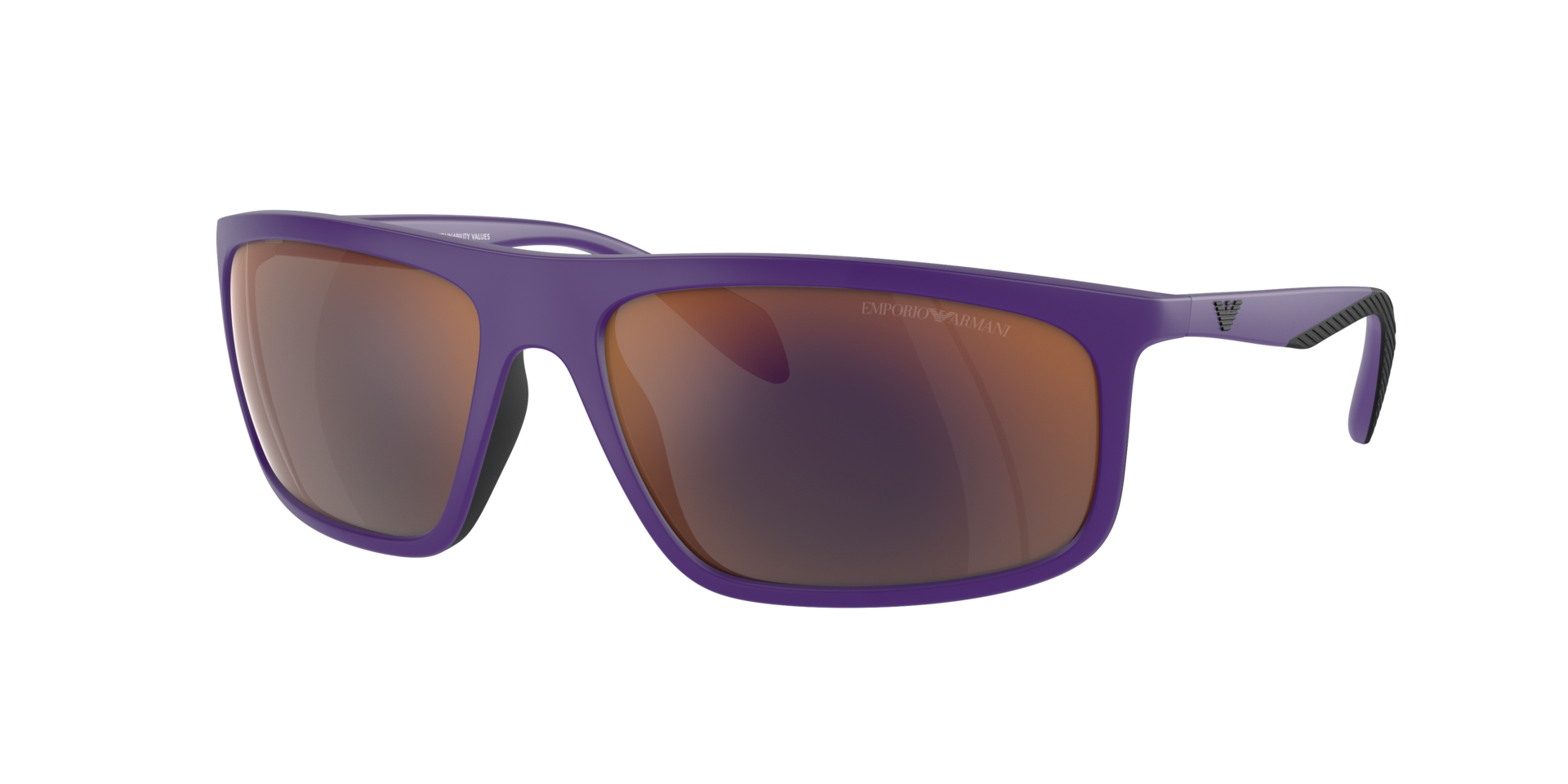 Emporio Armani Mann Sunglass EA4212U - Rahmenfarbe: Matte Violet/Rubber Black, Linsenfarbe: Dunkelgrau Rot verspiegelt