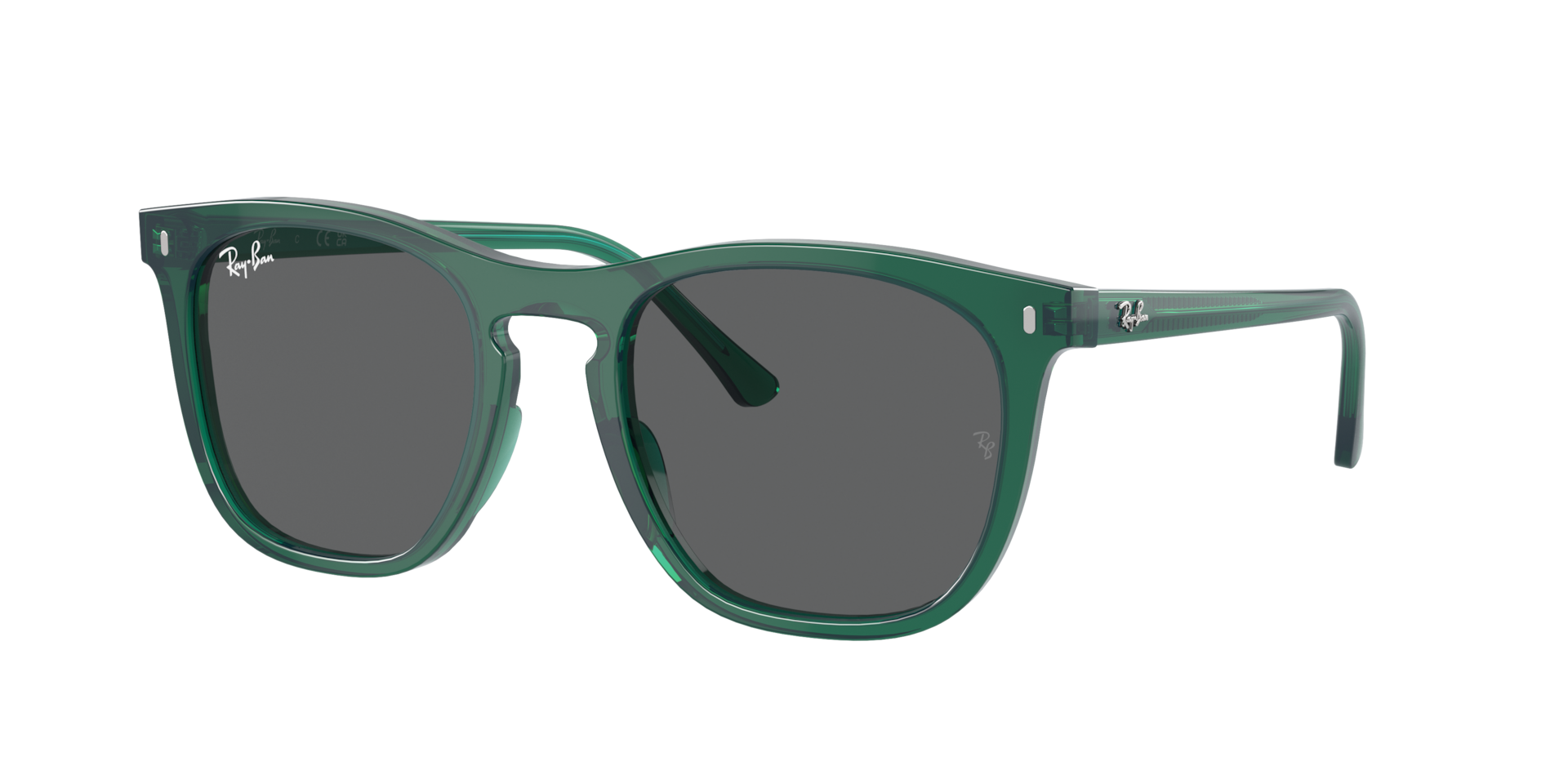 Ray-Ban Unisex Sunglass RB2210 -  Frame color: Transparent Green, Lens color: Dark Grey