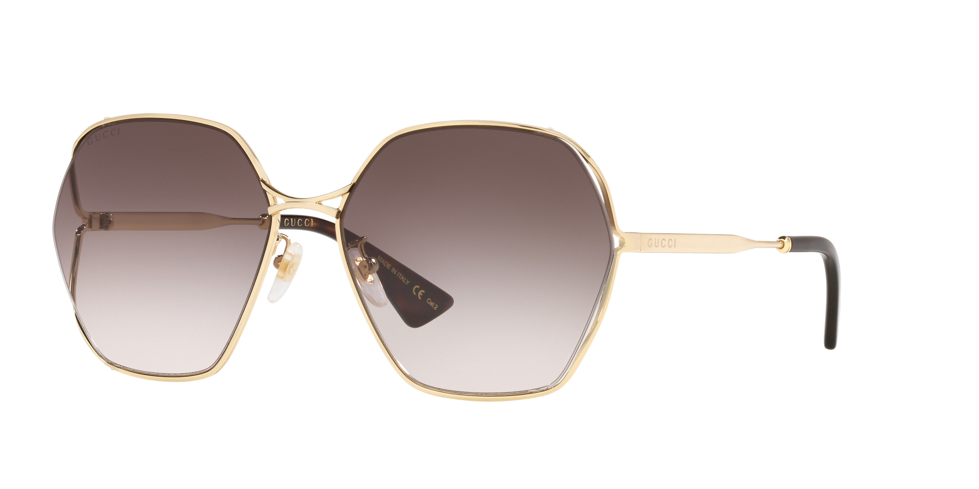 Gucci Unisex Sunglass GG0818SA - Couleur du Monture Or brillant Couleur de Lentille Dgrad Gris 205 €
