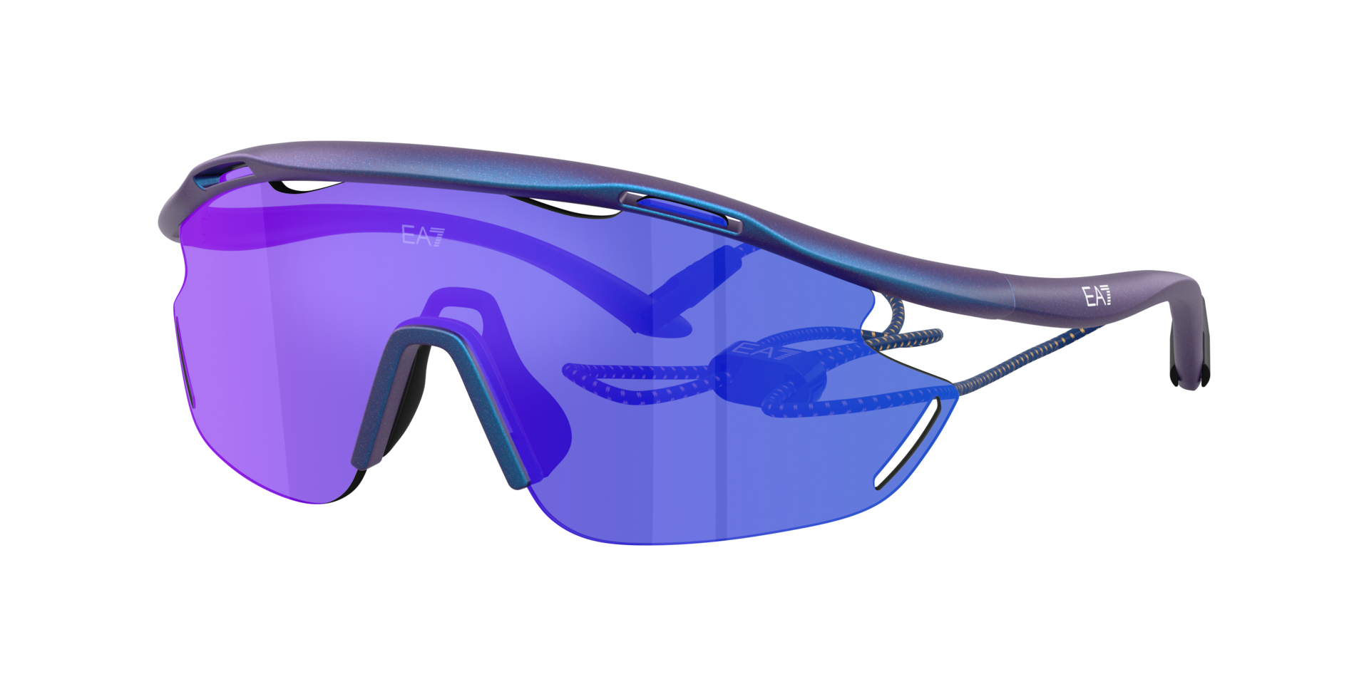 EA7 Man Sunglass Q74002 -  Frame color: Matte Iridescent Blue, Lens color: Dark Blue Mirror Violet